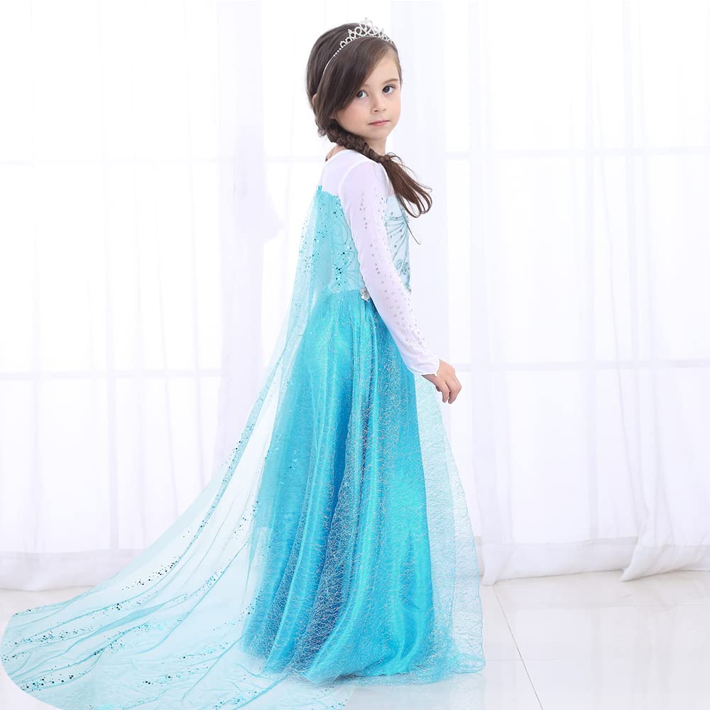 Royal Princess Dress Costume for Girls - Elegant Birthday Party Dress Up, Queen Cosplay with Crown, Wand & Gloves Accessories | Perfect for Halloween, Birthday Parties & Dress-Up Play