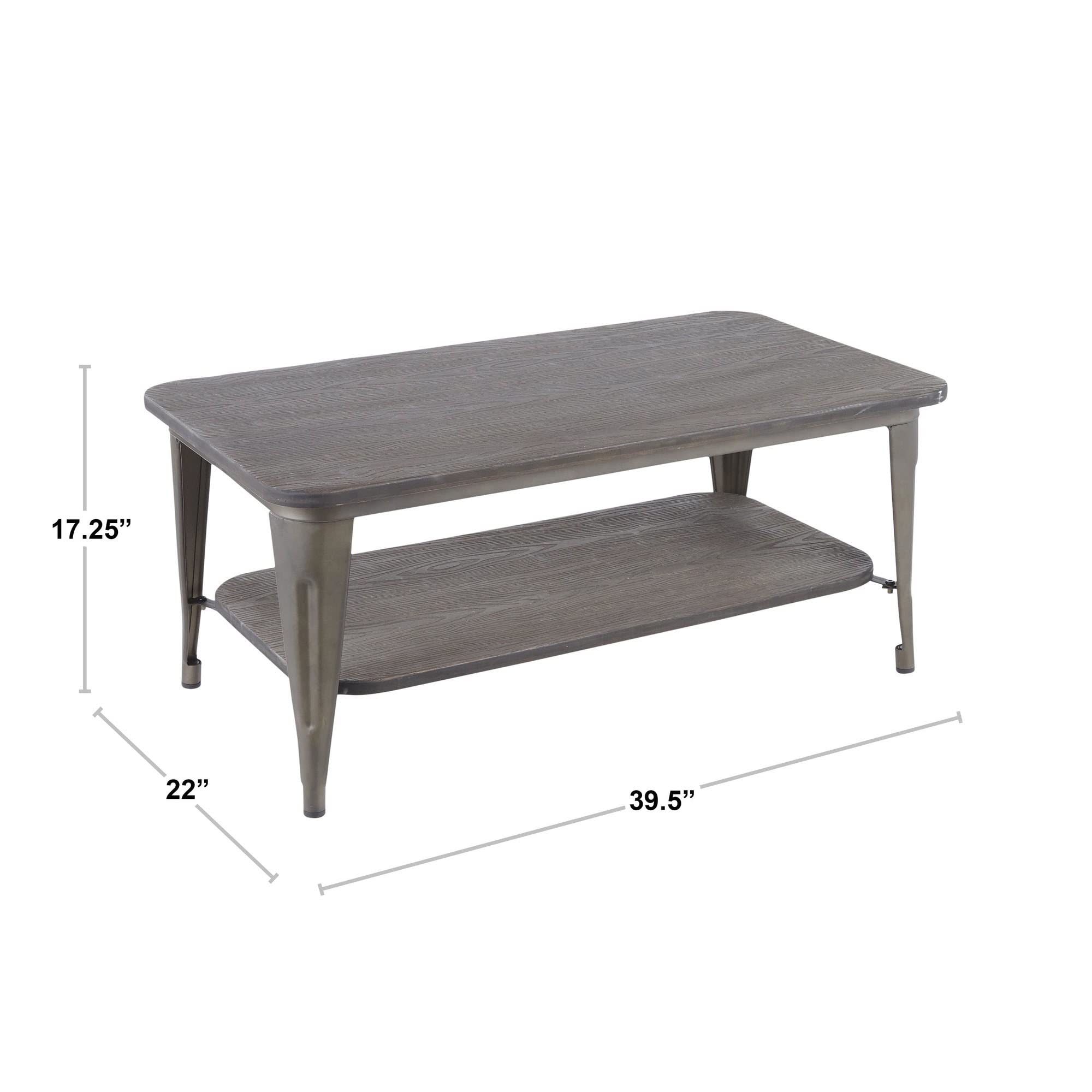 LumiSource Oregon Coffee Table - Rustic Wooden Center Table for Living Room, Farmhouse Style Antique Small Coffee Table - Perfect for Cozy Living Spaces, Home Decor, and Family Gatherings