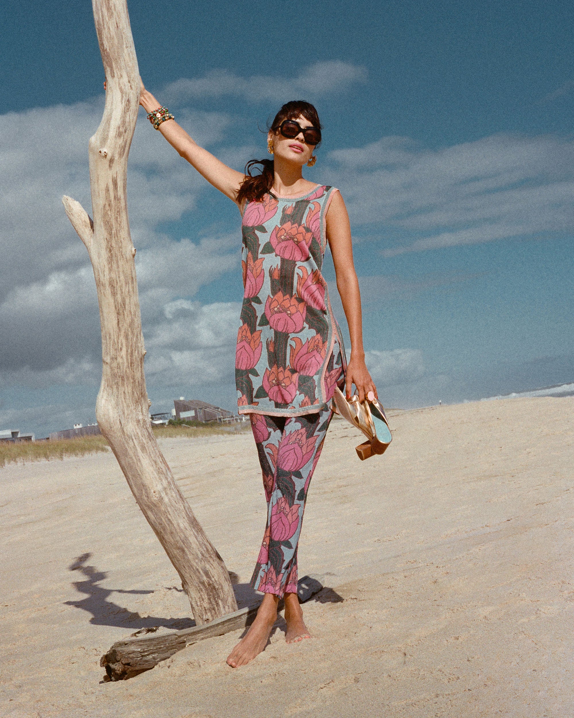 Robbie Pant Set - Stylish Fireflower Print Lounge & Sleepwear for Women | Comfortable Loungewear for Home, Yoga, and Relaxation