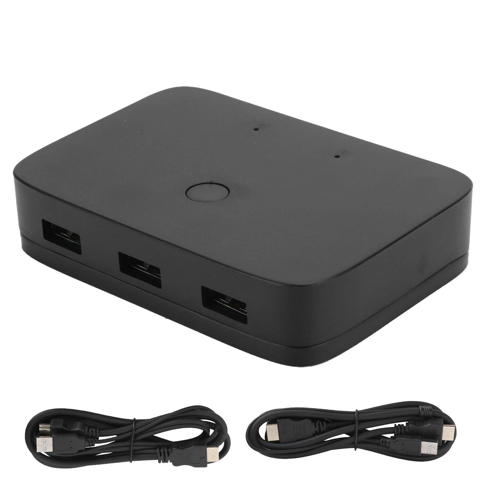 2-in-1 USB KVM Switch for Dual Monitor 4K/30Hz - PC Keyboard Mouse Printer Control - Home & Office Use
