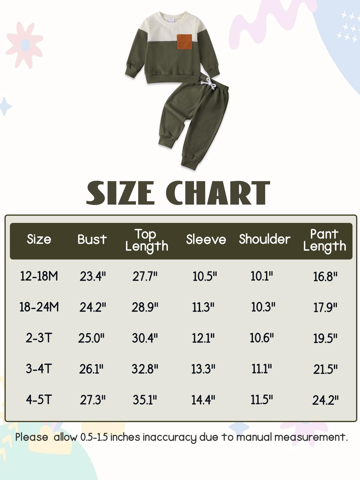 Toddler Baby Boy Fall Winter Clothes Set - Little Dude Print Embroidered Long Sleeve Sweatshirt & Pants Waffle Knit Outfit | Cozy Playtime & Outdoor Adventures