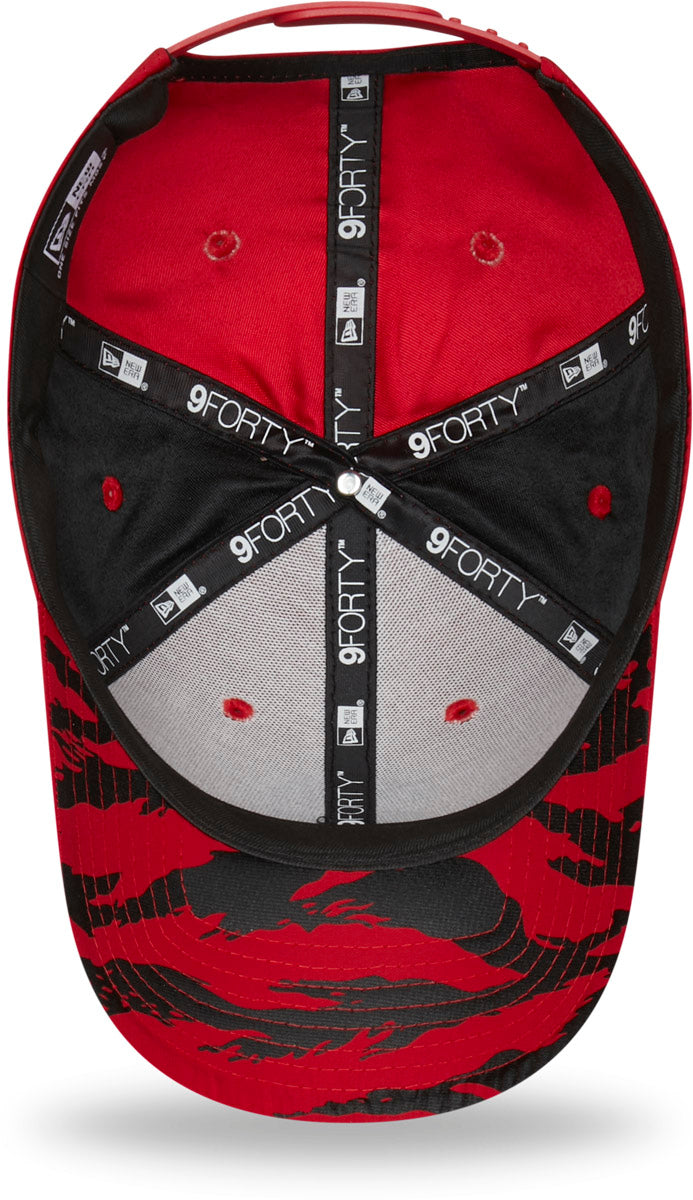 Aprilia Racing New Era 9Forty Tiger Undervisor Scarlet Cap - Stylish Baseball Hat for Men & Women - Perfect for Motorcycle Riders, Racing Fans, and Streetwear Fashion