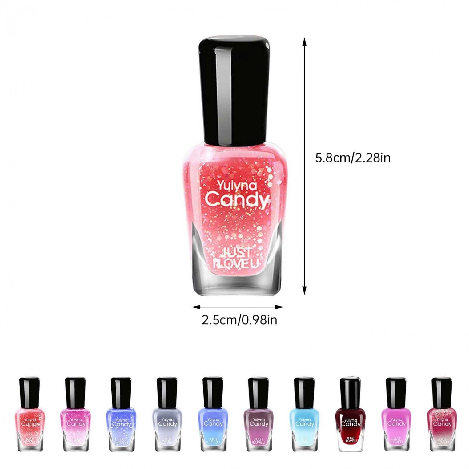 Temperature Changing Gel Nail Polish - Long Lasting UV/LED Soak Off Glitter Nail Polish Set for DIY Nail Art | Perfect for Parties, Weddings & Special Occasions