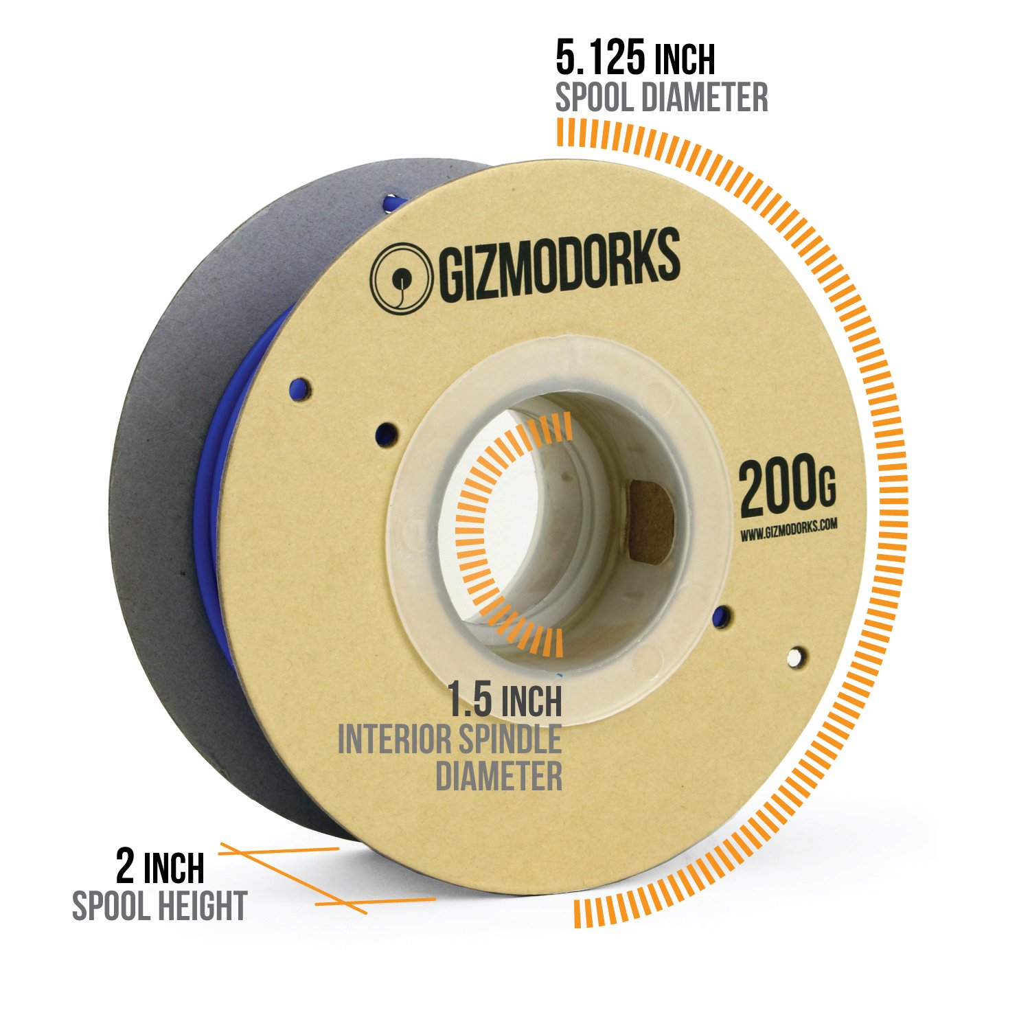 Gizmo Dorks 1.75mm Glow in The Dark ABS Filament for 3D Printers - 200g Spool - Perfect for Nighttime Projects, Safety Signs & Creative DIY Models