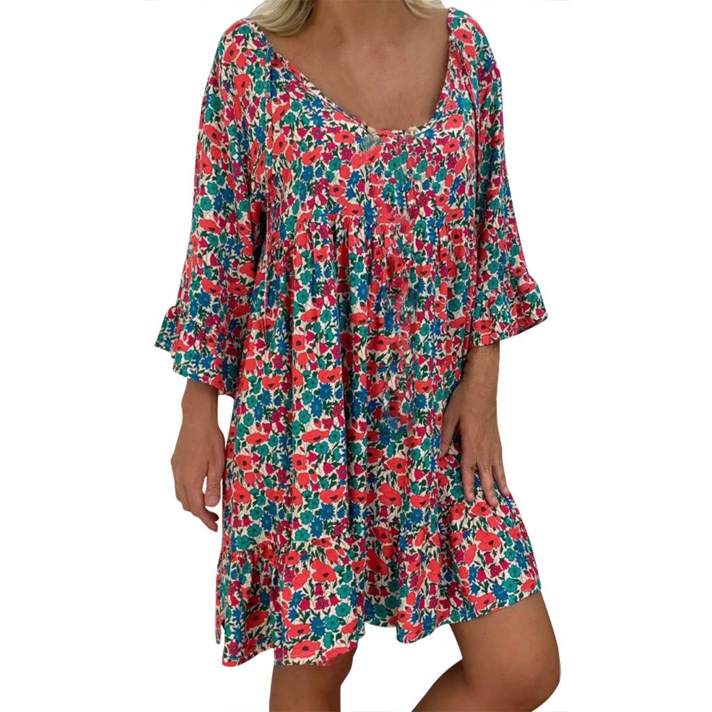 Kaniem Women's Casual Summer Dress 2022 - Beach Ethnic Style Loose Tank Dress with Pockets | Perfect for Vacation, Travel & Everyday Wear