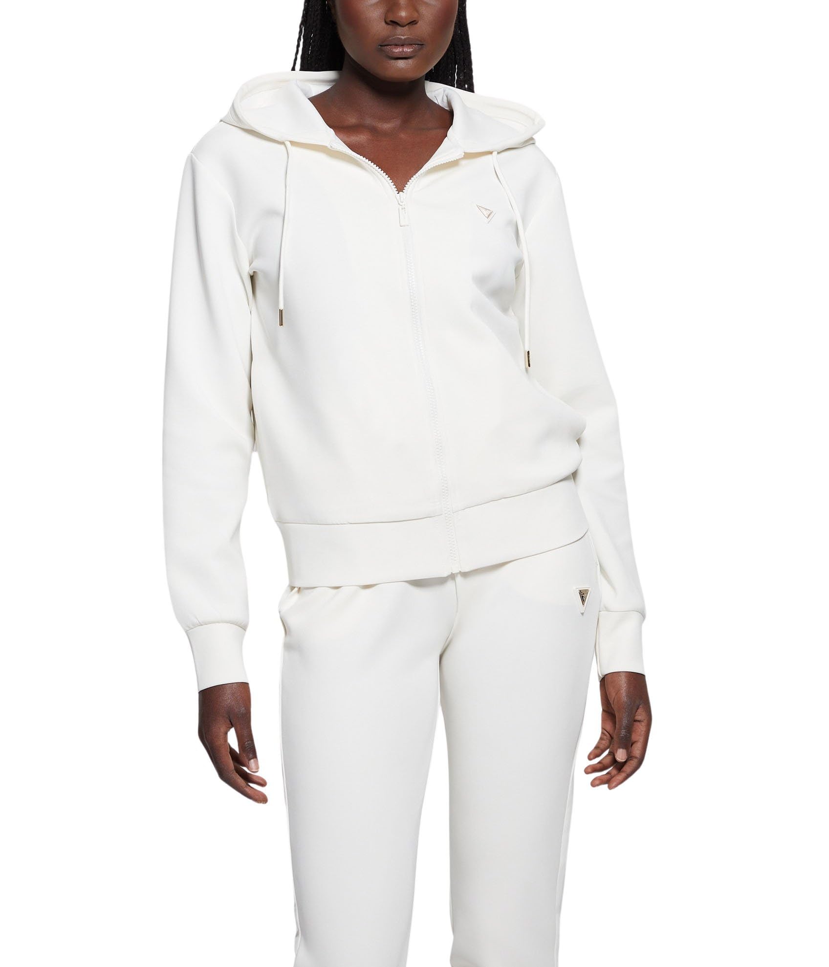 GUESS Women's Eco Olympe Full Zip Hoodie Sweatshirt - Soft Fleece Pullover Jacket for Casual Wear, Gym & Outdoor Activities