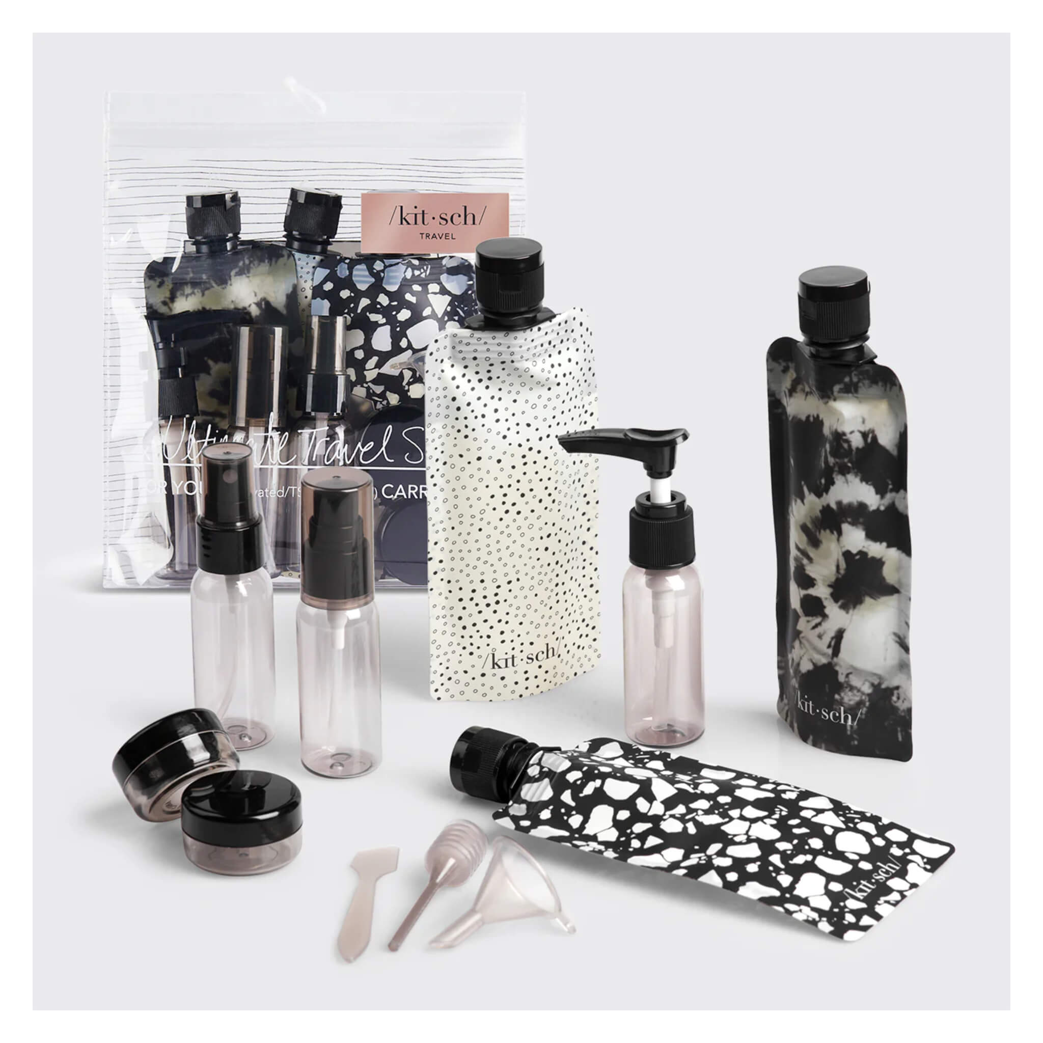 Refillable Ultimate Travel 11-Piece Set - Compact Toiletry Kit for Airplane Carry-On & Vacation Essentials | Perfect for Business Trips, Camping & Gym