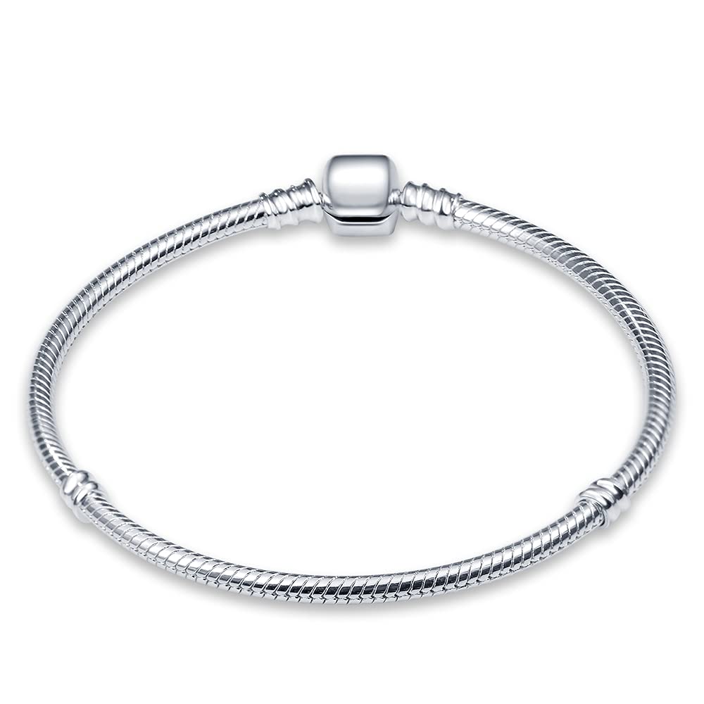 KUNSIR 925 Sterling Silver Snake Chain Charm Bracelet for Women - Adjustable, Dainty & Elegant Jewelry Gift for Birthday, Anniversary & Everyday Wear