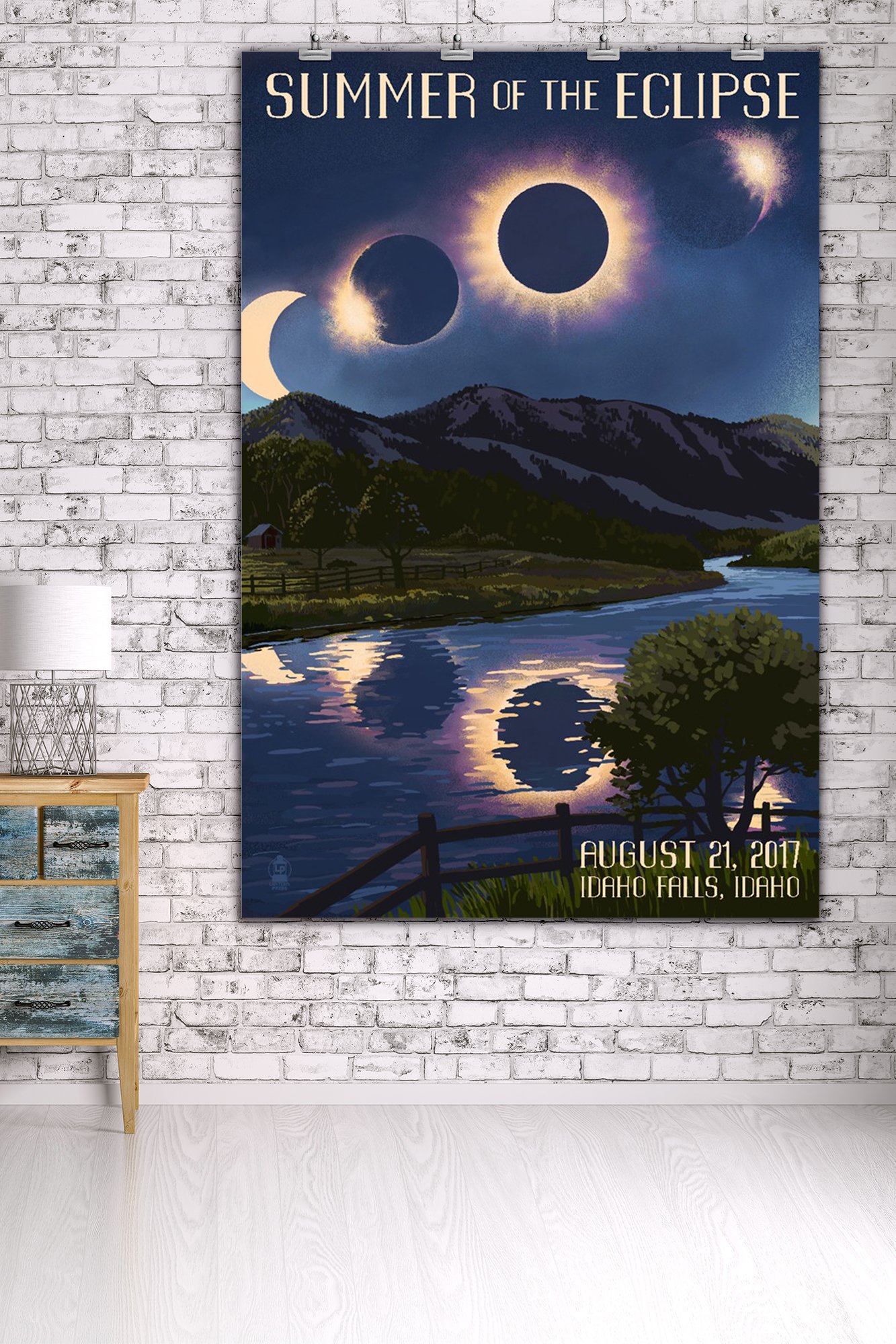 2017 Idaho Falls Solar Eclipse Travel Poster - 36x54 Giclee Gallery Print for Wall Decor | Astronomy Enthusiast Gift, Home Office & Classroom Decoration