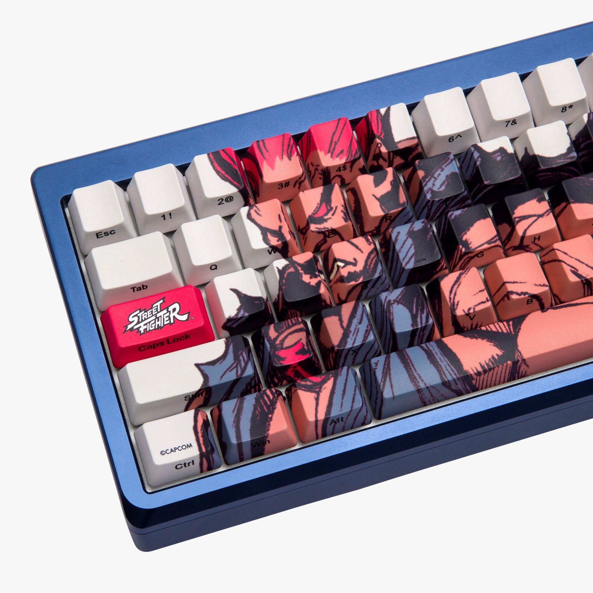 SF x HG 68 Keycap Set - Akuma Themed Mechanical Keyboard Keycaps for Gaming & Typing - Perfect for Custom Keyboards, Esports, and Office Work