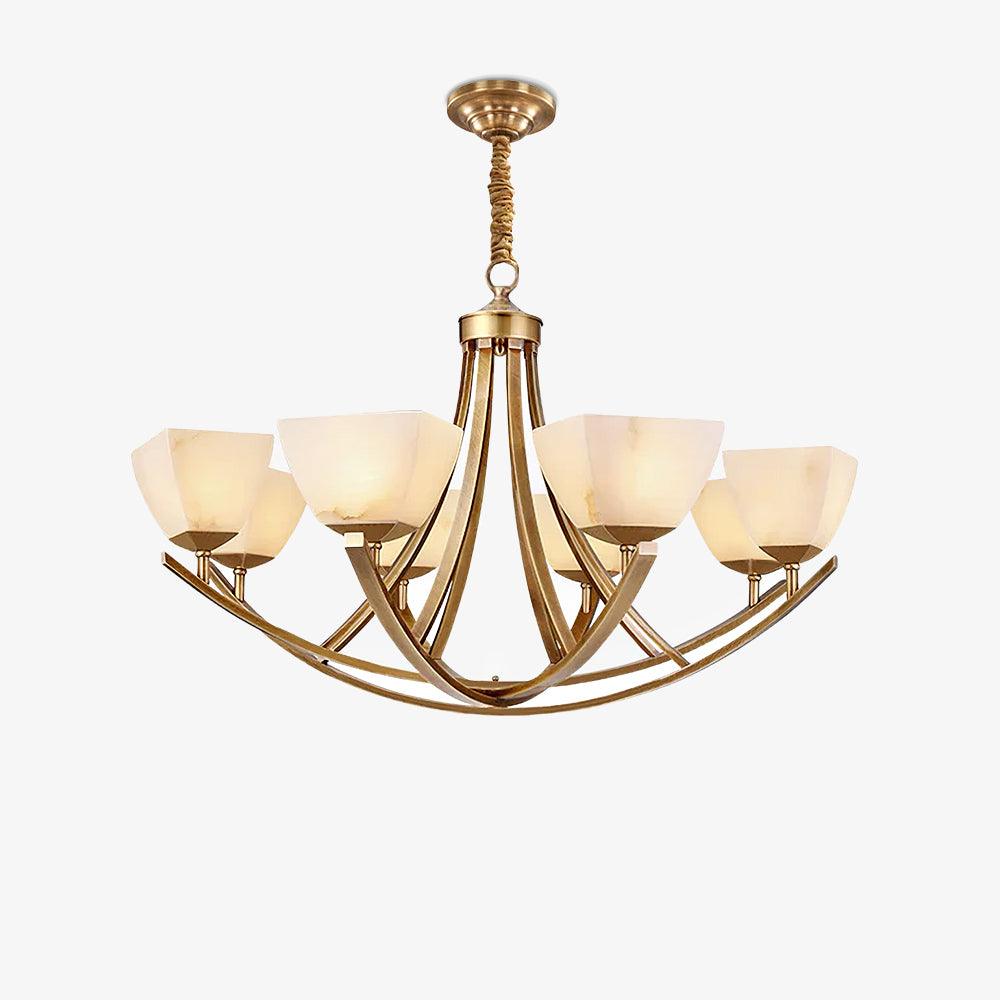 Elegant Dover Brass Chandelier - Vintage Style Ceiling Light Fixture for Dining Room, Living Room & Bedroom Lighting