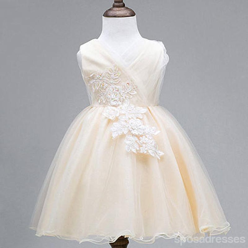 Lace Tulle Flower Girl Dresses for Weddings - Cute Satin Top Toddler Dresses FG035 | Affordable Flower Girl Outfits for Bridal Party & Special Occasions