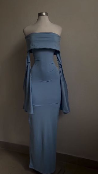 Elegant Off-The-Shoulder Long Sleeve Prom Dress for Birthday Party - J5442 | Formal Evening Gown for Homecoming, Wedding Guest & Special Occasions
