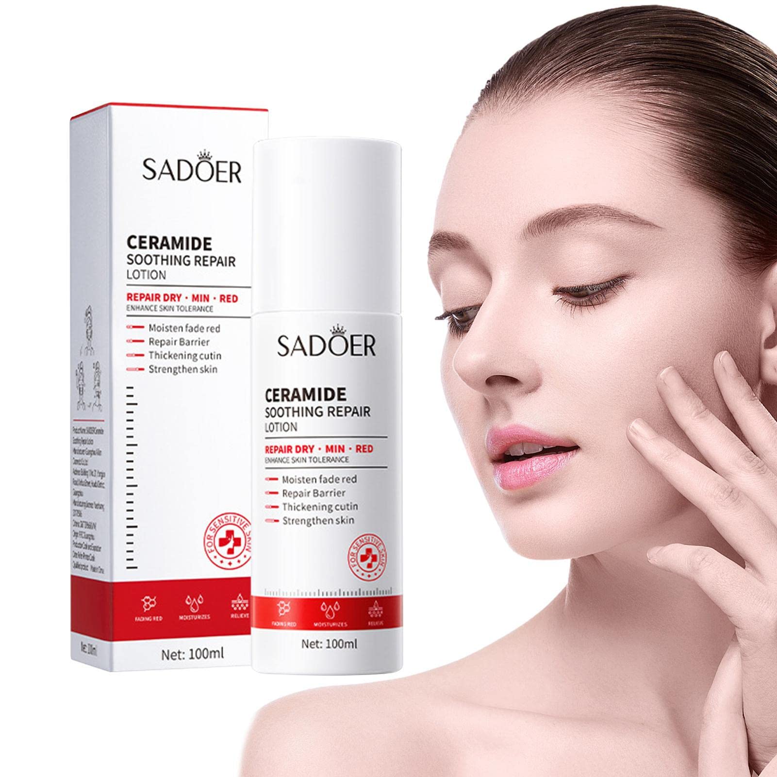 Ceramide Body Lotion 100ml - Intense Moisturizing Cream with Ceramides & Amino Acids for Sensitive Skin - Face & Body Hydration for Dry, Damaged Skin - Perfect for Daily Skincare Routine & Post-Shower Use