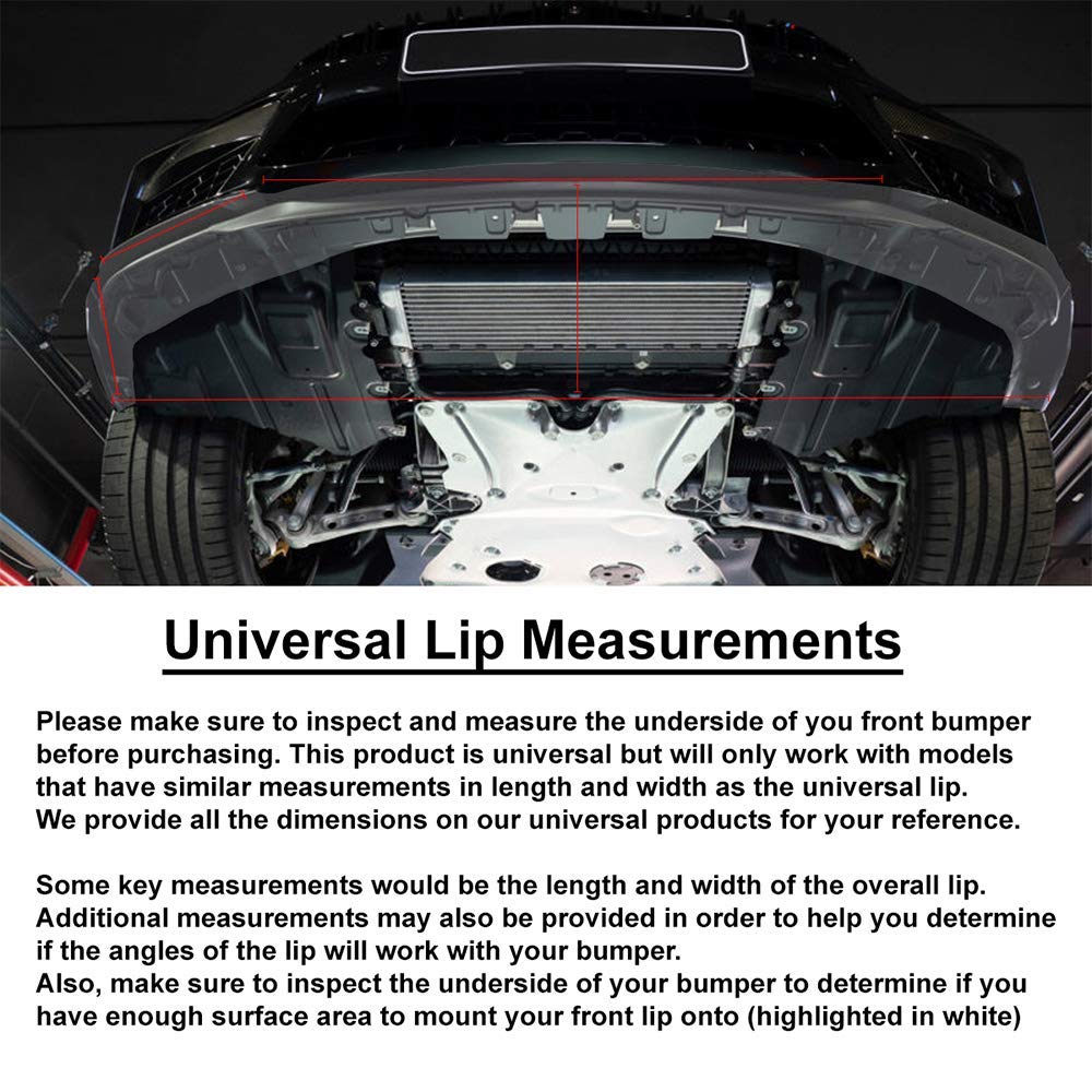 IKON MOTORSPORTS 3PCS PP Carbon Fiber Front Bumper Lip Protector for 59