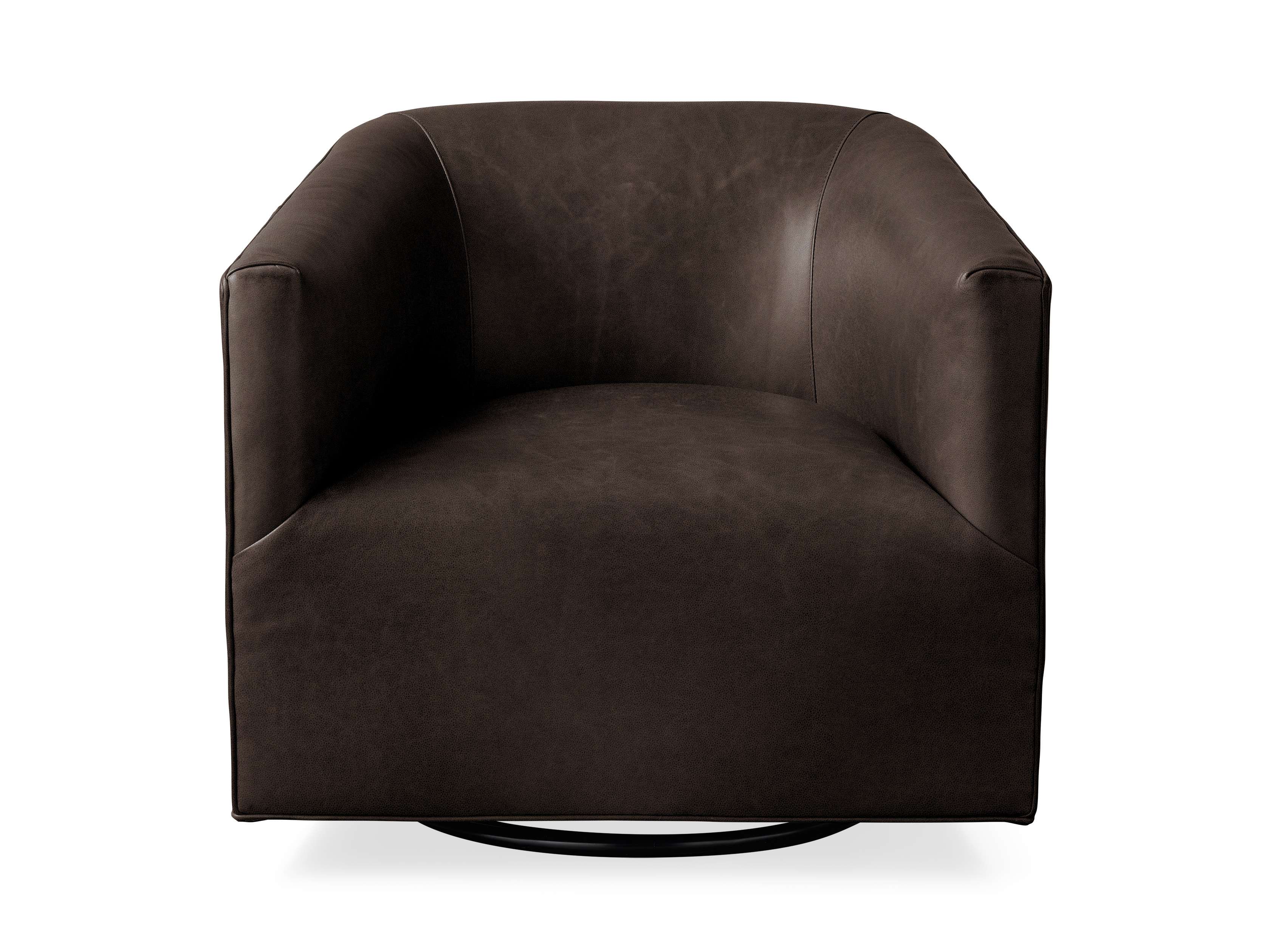 Ellison Leather Plinth Swivel Chair - Modern Office Chair with 360° Rotation, Ergonomic Design for Home & Office Workspace - Perfect for Conference Rooms, Reception Areas and Executive Desks