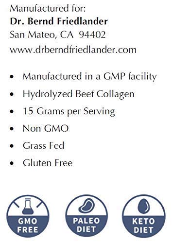 Dr. Friedlander's Grass-Fed Collagen Peptides Powder - Non-GMO, Gluten Free, Made in USA - Supports Skin, Hair & Joint Health for Active Lifestyle