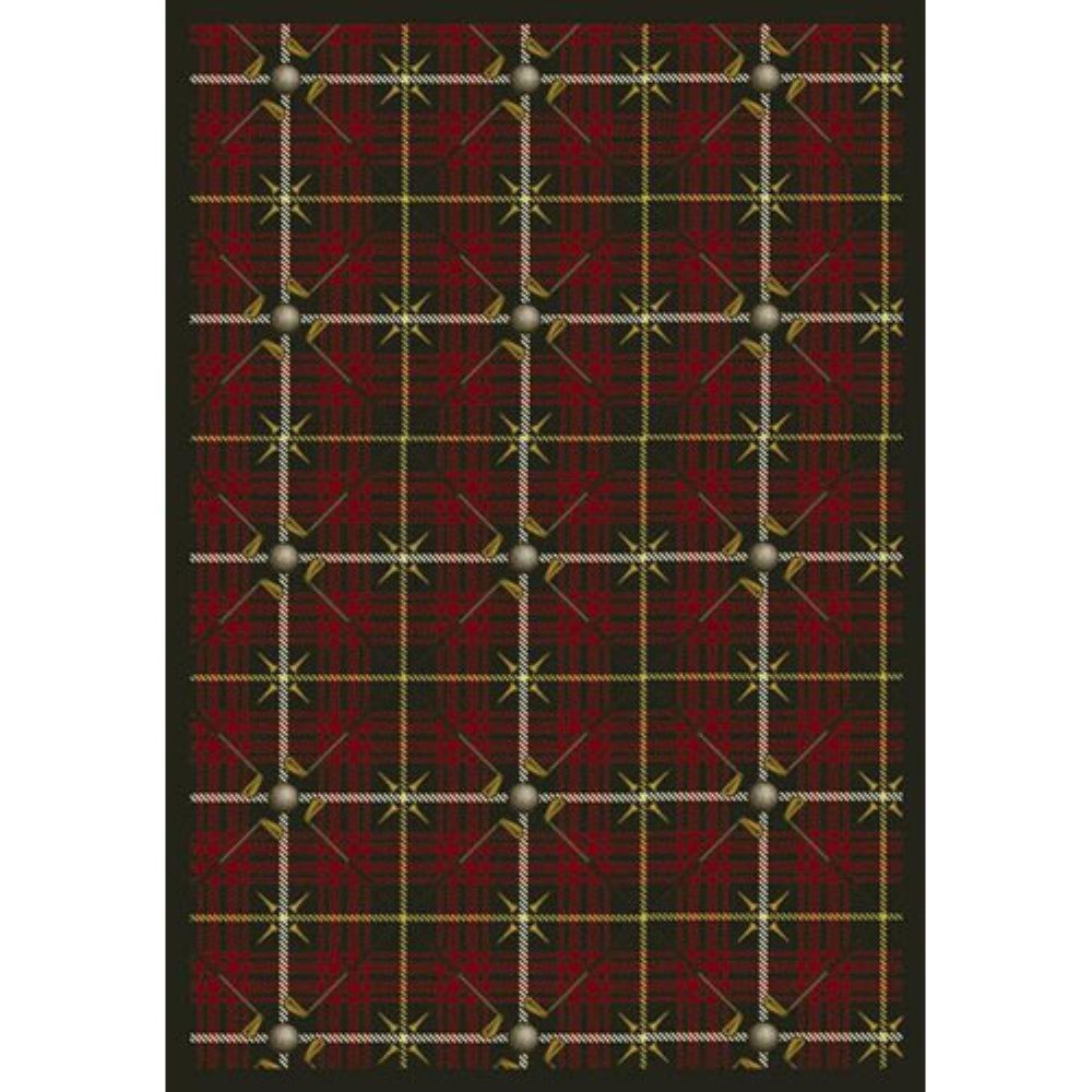 Joy Carpets Sports Fan Saint Andrews Area Rug - Tartan Green Plaid Design for Living Room, Bedroom & Game Room Decor