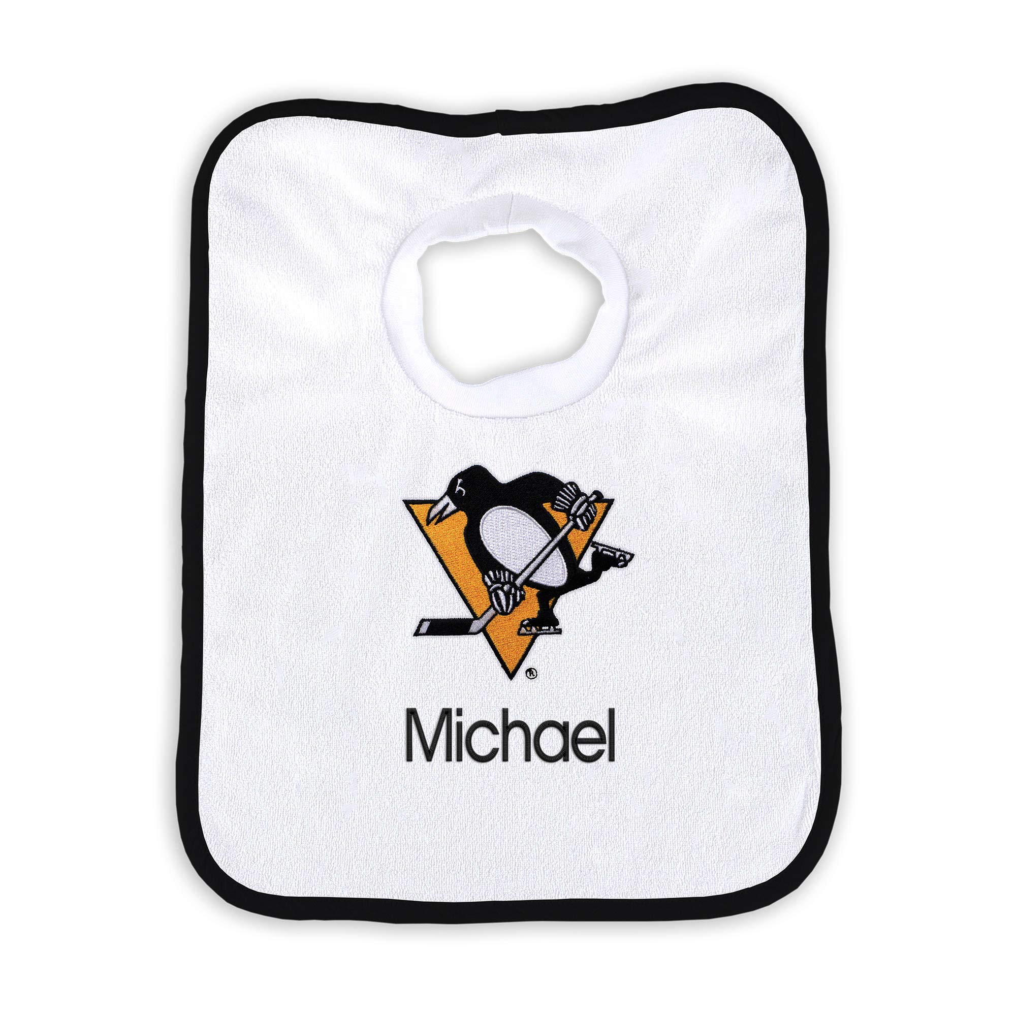 Pittsburgh Penguins Personalized Baby Gift Set - Custom Bibs, Burp Cloths & Hooded Towel (Medium) | Newborn Shower Present & Hockey Fan Essentials