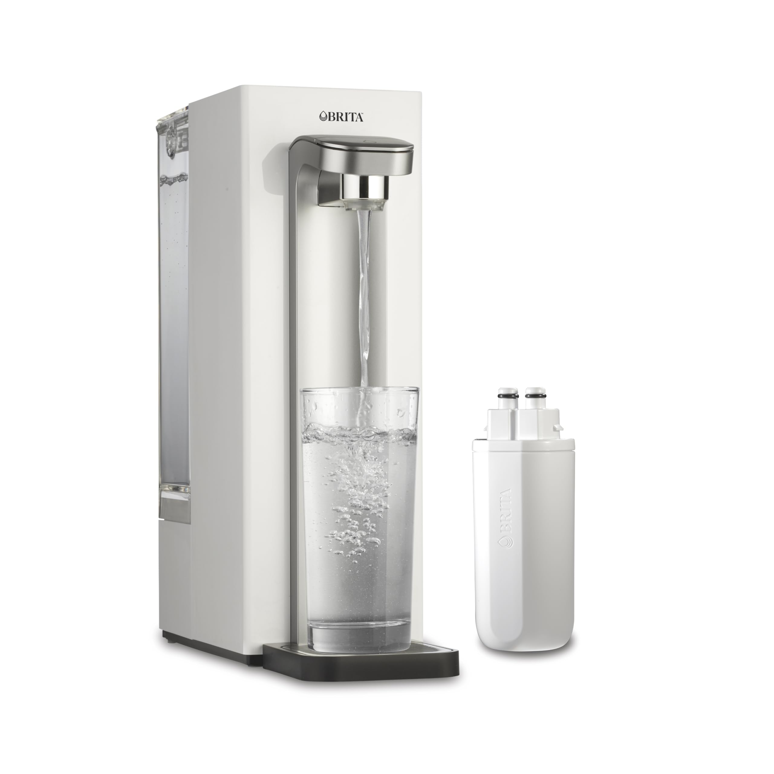 Brita Hub Compact Instant Powerful Countertop Water Filter System - Reduces 70+ Contaminants, 9 Cup Capacity, Includes 6-Month Carbon Block Filter (White, Model 87344) | Perfect for Kitchen, Office & Small Spaces