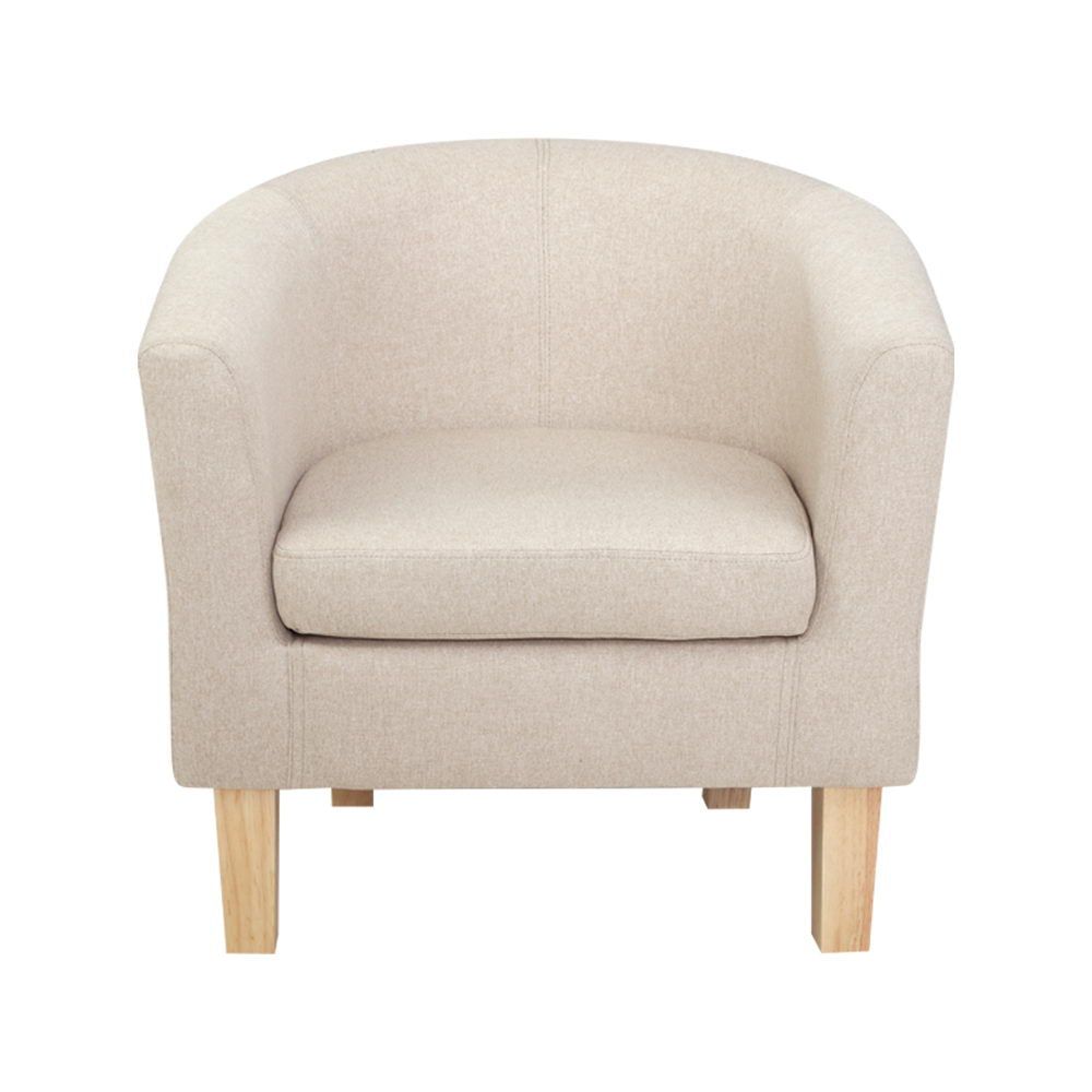 Abby Armchair Sofa Chair in Beige - Modern Accent Chair for Living Room, Bedroom, or Office