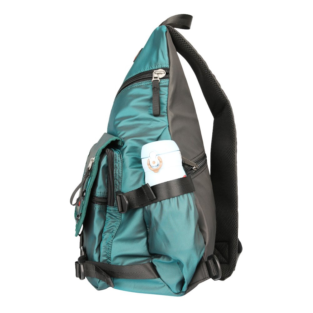 Large Sling Bag for Laptop - Crossbody Messenger Backpack with Shoulder Strap, Travel Rucksack for Men & Women (Dark Green) - Perfect for Commuting, Work, Gym & Outdoor Adventures