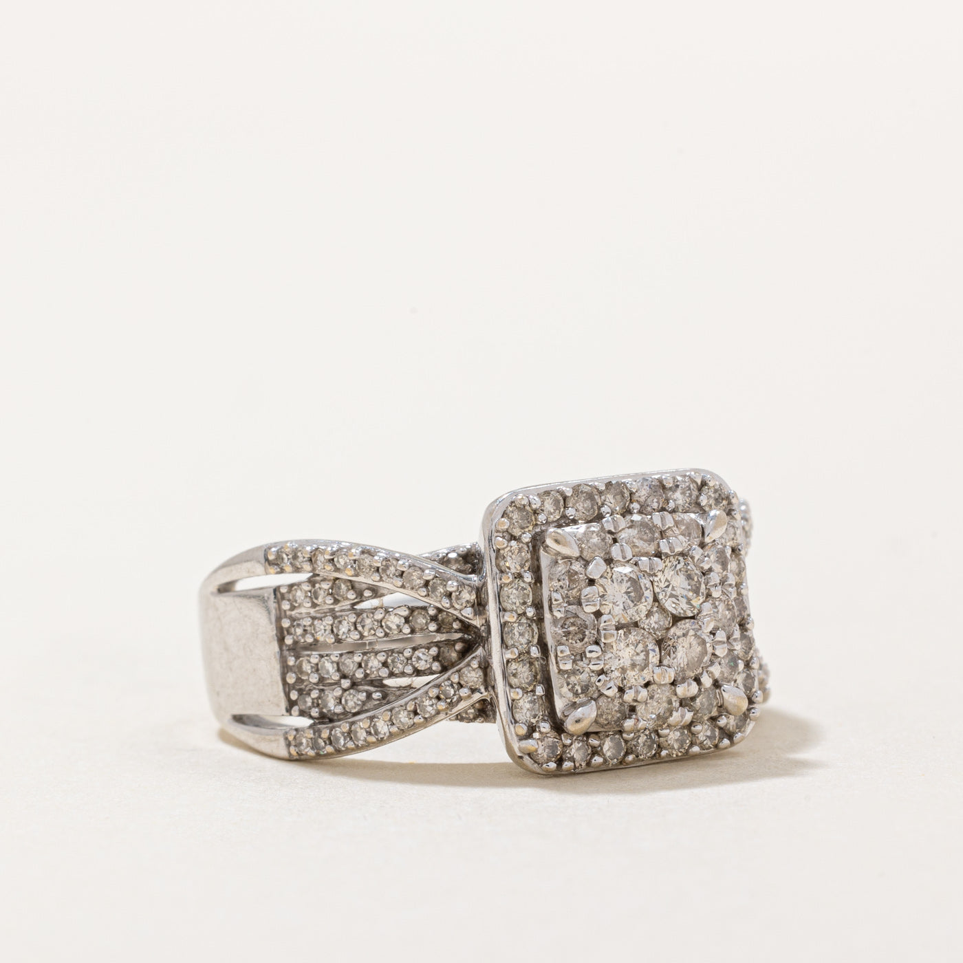 1.00ctw Diamond Cluster Engagement Ring for Women - Size 7.75 | Elegant Wedding Band, Proposal Gift & Anniversary Jewelry for Her | Perfect for Valentine's Day, Christmas & Special Occasions