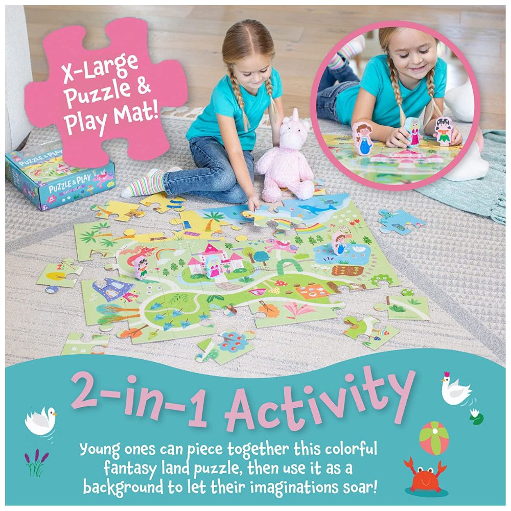Peaceable Kingdom Fantasy Funland Puzzle & Play Set – Interactive Jigsaw Puzzle for Kids, Family Game Night & Educational Playtime