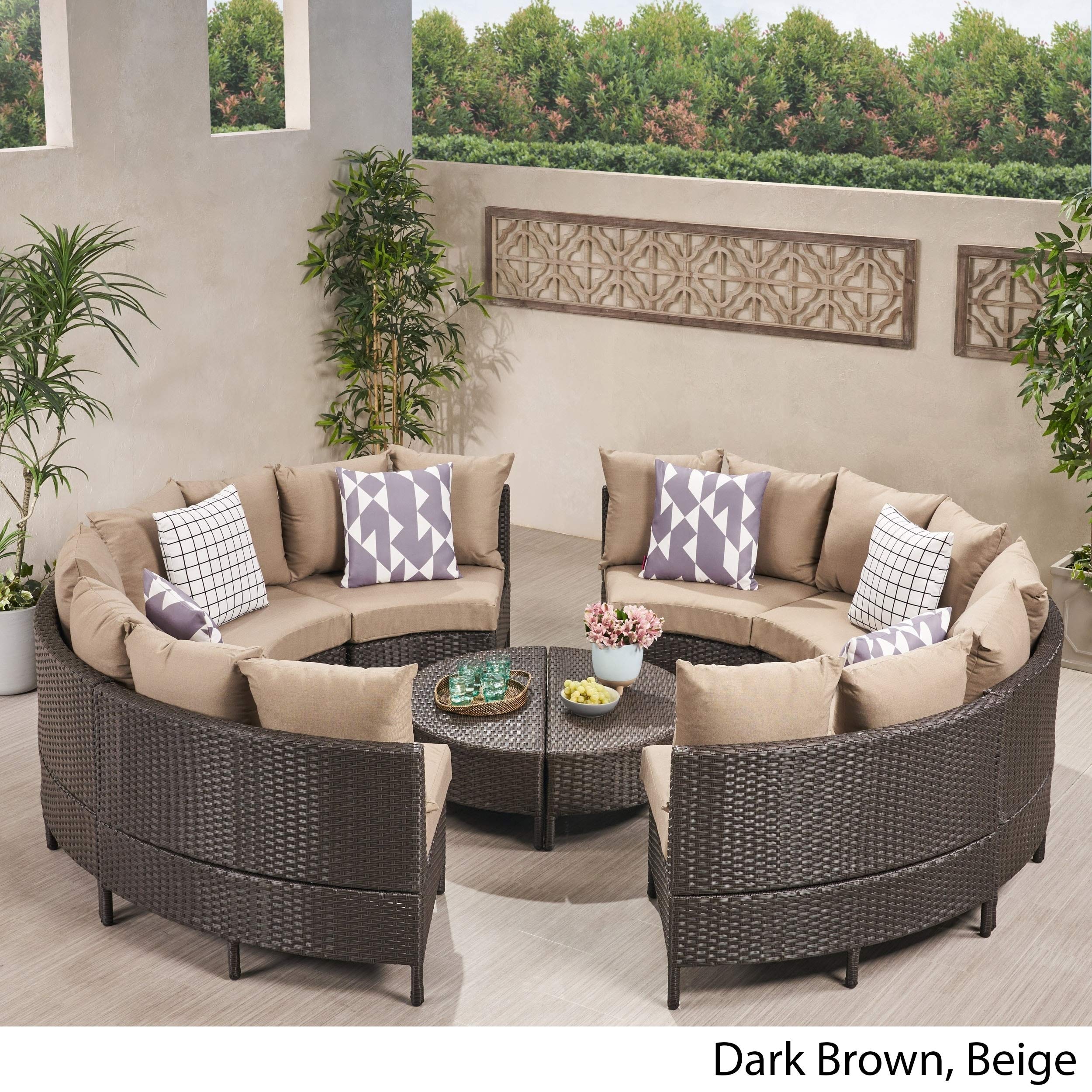 Christopher Knight Home 295752 Outdoor Patio Sofa Set - 3-Piece Waterproof Wicker Sectional with Cushions for Backyard, Garden, Poolside & Deck Relaxation