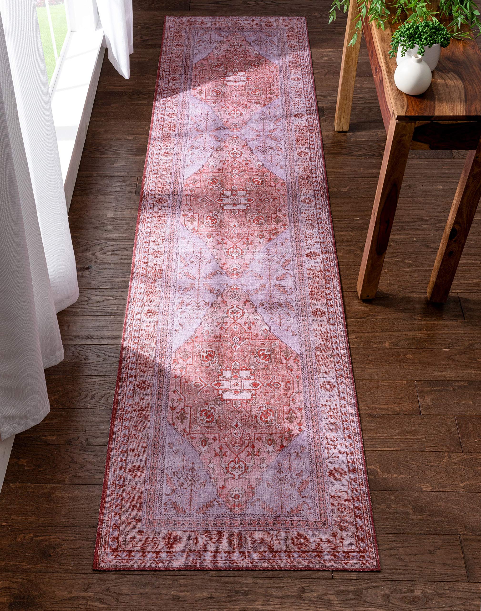 Well Woven Nile Gila Vintage Bohemian Medallion Oriental Red Flat-Weave Runner Rug 2'5