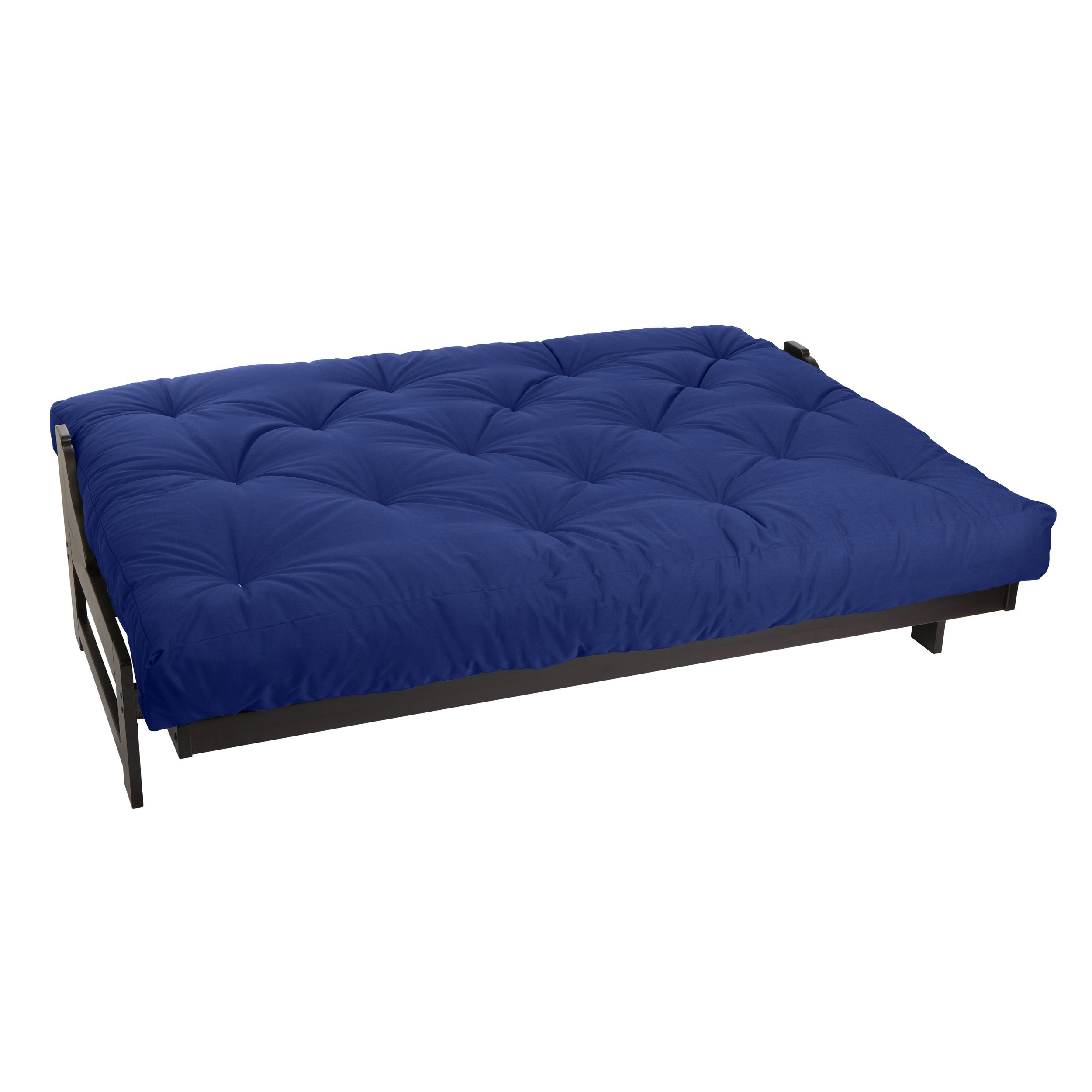 Mozaic Queen Size 10-inch Cotton Twill Futon Mattress - Blue | Comfortable & Durable Sofa Bed Mattress for Guest Room, Dorm, Apartment & Small Spaces