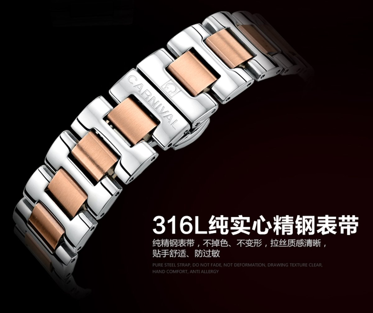 Luxury Rhinestone Automatic Mechanical Watch for Women - Stainless Steel, Luminous, Waterproof - Perfect for Parties, Work & Everyday Wear