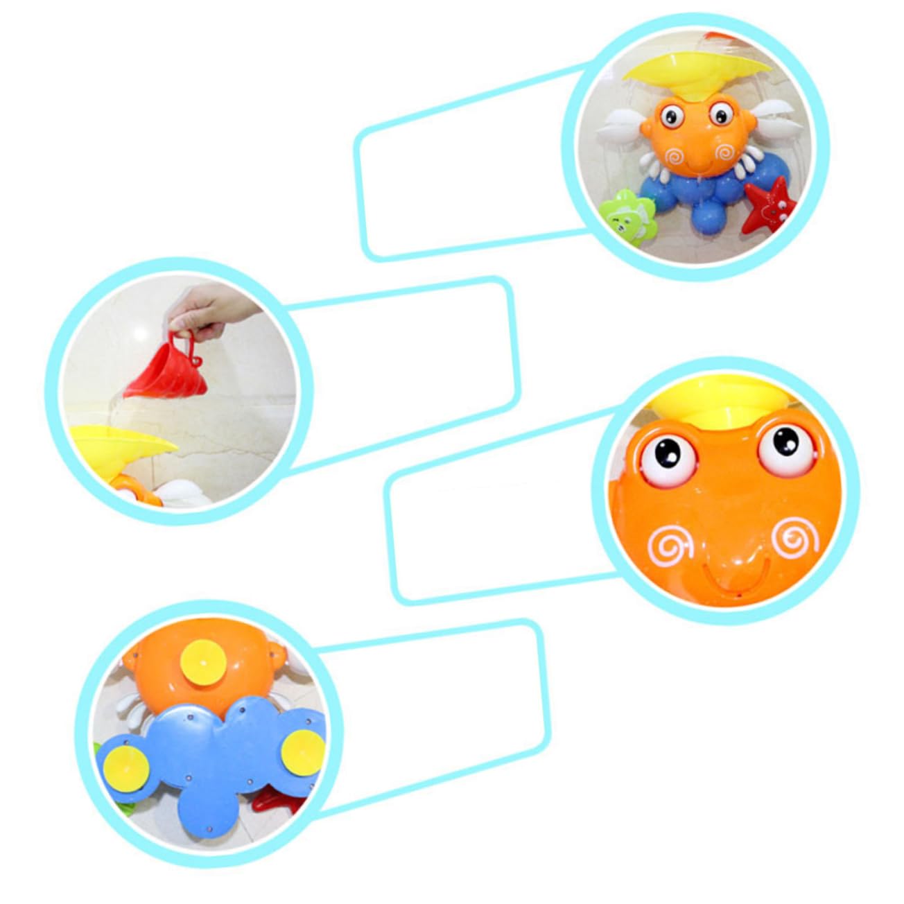 FAVOMOTO 2-Pack Crab Bath Toys for Kids - Fun Water Sprayer Pool Toys for Bathtime & Outdoor Play - Perfect for Bath, Pool, Beach and Summer Water Games
