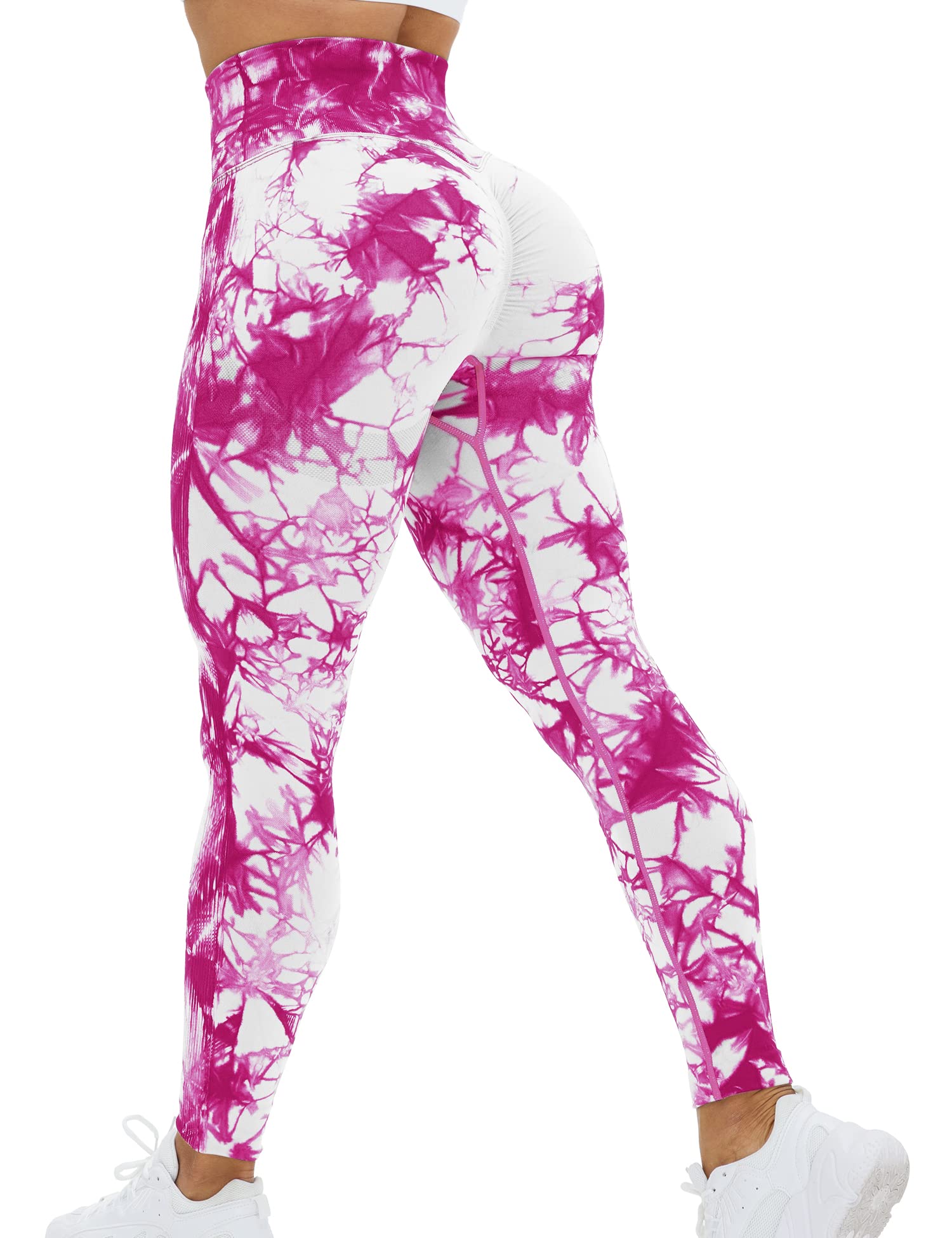 HIGORUN Women's Tie Dye Seamless High Waist Yoga Pants - Gym Workout Leggings for Running, Fitness & Lounge Wear