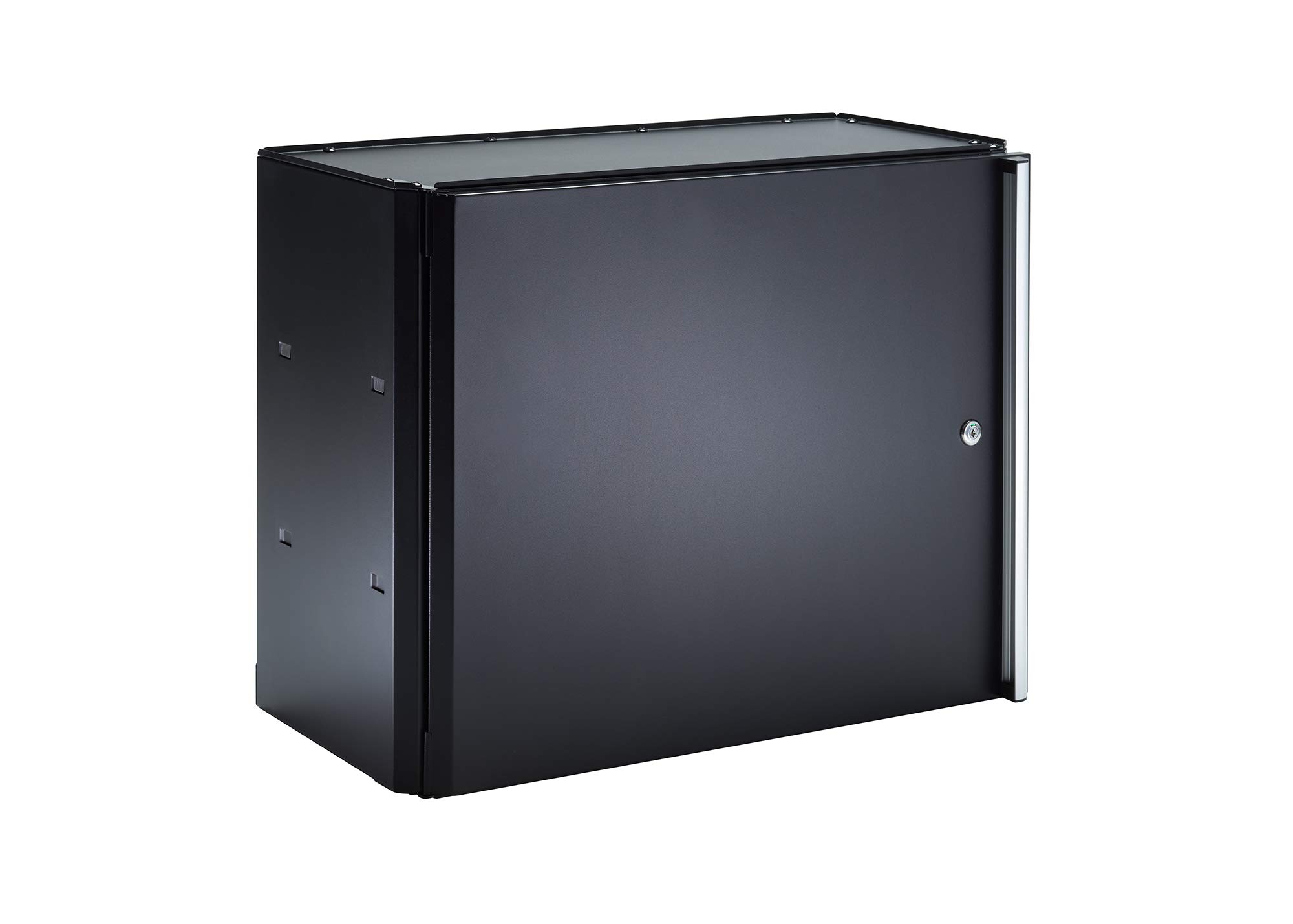 TRINITY 24 Inch Heavy Duty Steel Wall Mount Garage Storage Cabinet - 22 Gauge Metal Wall-Mounted Organizer with Adjustable Shelf & Reversible Door for Tools, Cleaning Supplies, Sports Equipment - Perfect for Garage, Workshop, Basement and Utility Room Organization (Black)