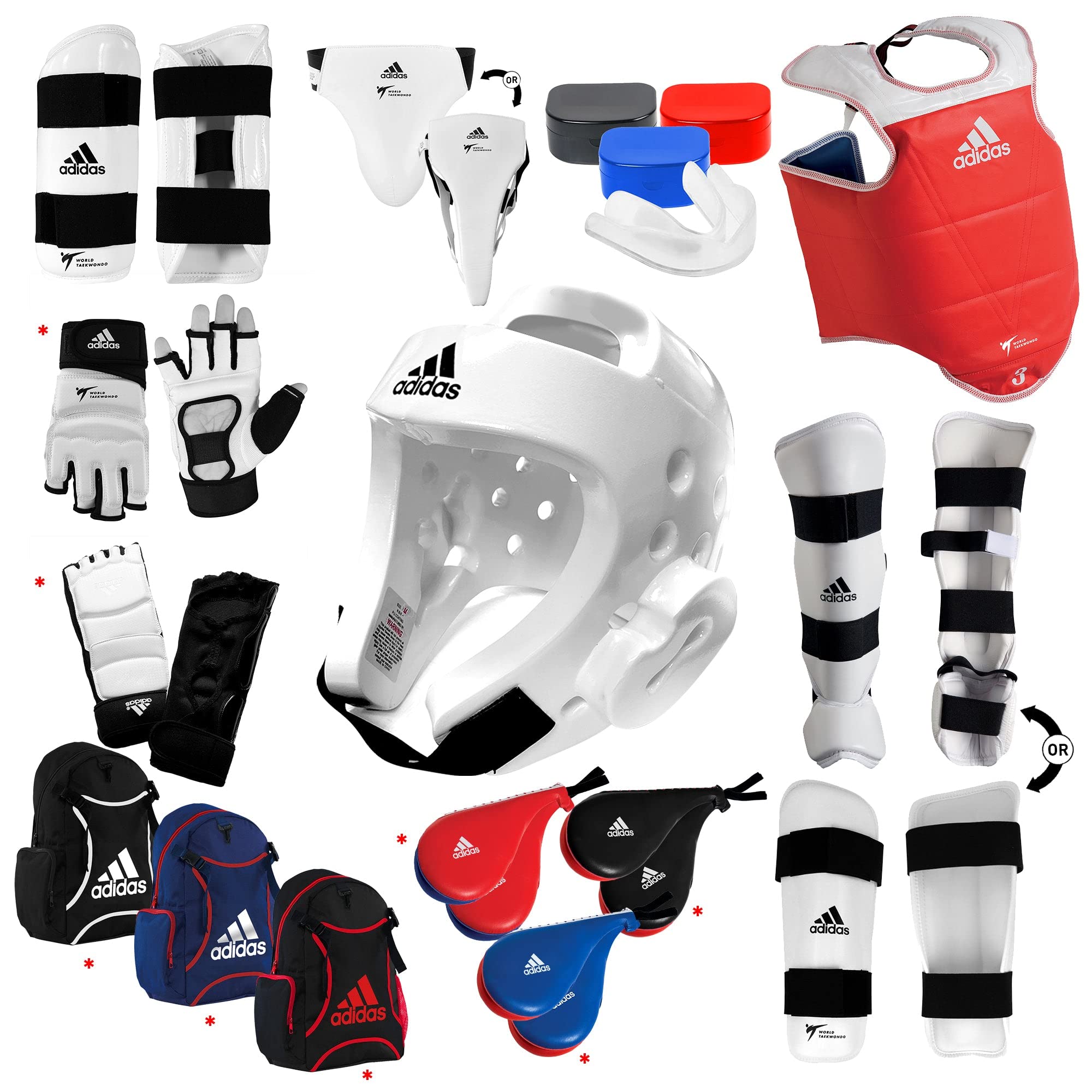 Adidas Taekwondo Custom Ultimate Sparring Gear Set - White | Premium Martial Arts Equipment with Optional Accessories | Perfect for Training, Competitions & Self-Defense
