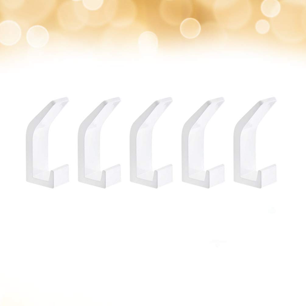 5PCS Aluminum Wall Hooks - Decorative Bathroom Towel Hooks & Key Hangers, White Wall Mount Hooks for Bathroom, Kitchen, Bedroom & Entryway Organization