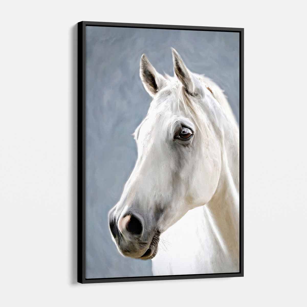 White Horse Wall Art Canvas Print - Modern Home Decor for Living Room, Bedroom & Office | 0701