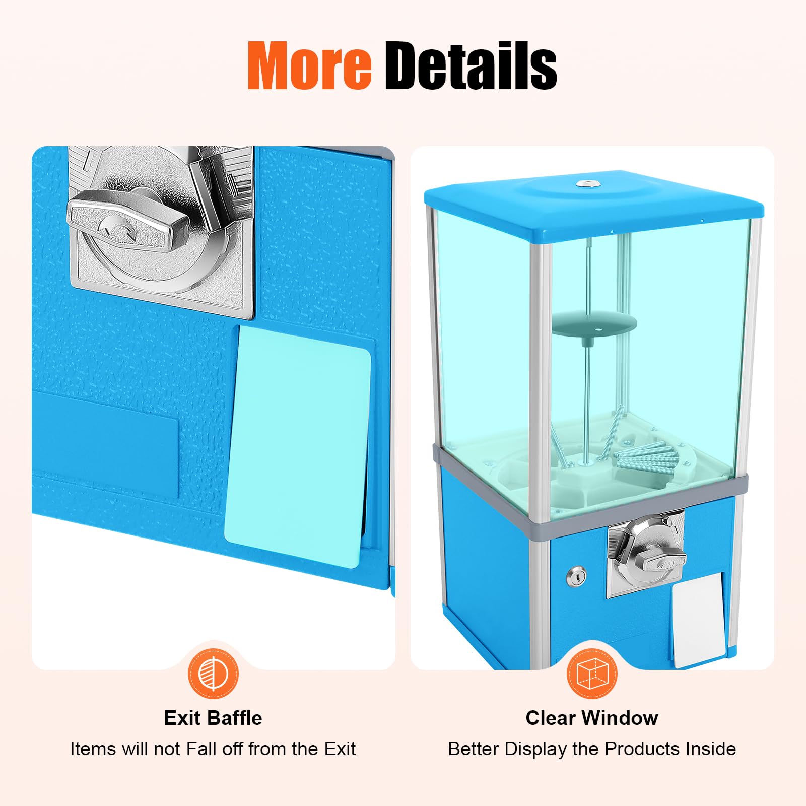 25 Cent Coin Operated Vending Machine - Large Capacity Bubble Capsule Toy & Candy Dispenser for Game Stores, Retail Stores - Perfect for Arcades, Malls, and Family Entertainment Centers