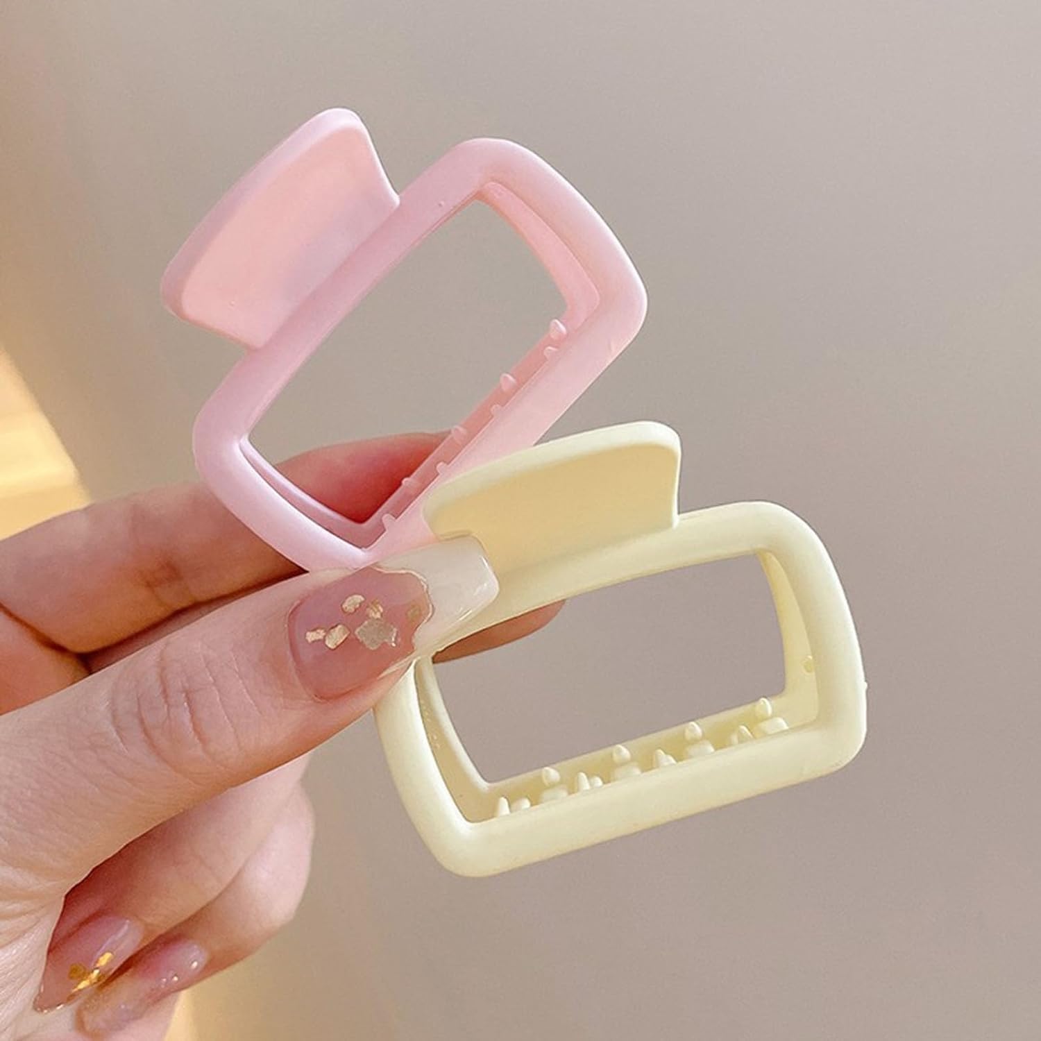 Accesar Strong Hold Hair Claw Clips for Thin & Thick Hair - 5-Piece Multicolor Square Jaw Hair Clamps for Women & Girls - Perfect for Updos, Ponytails & Everyday Hairstyles