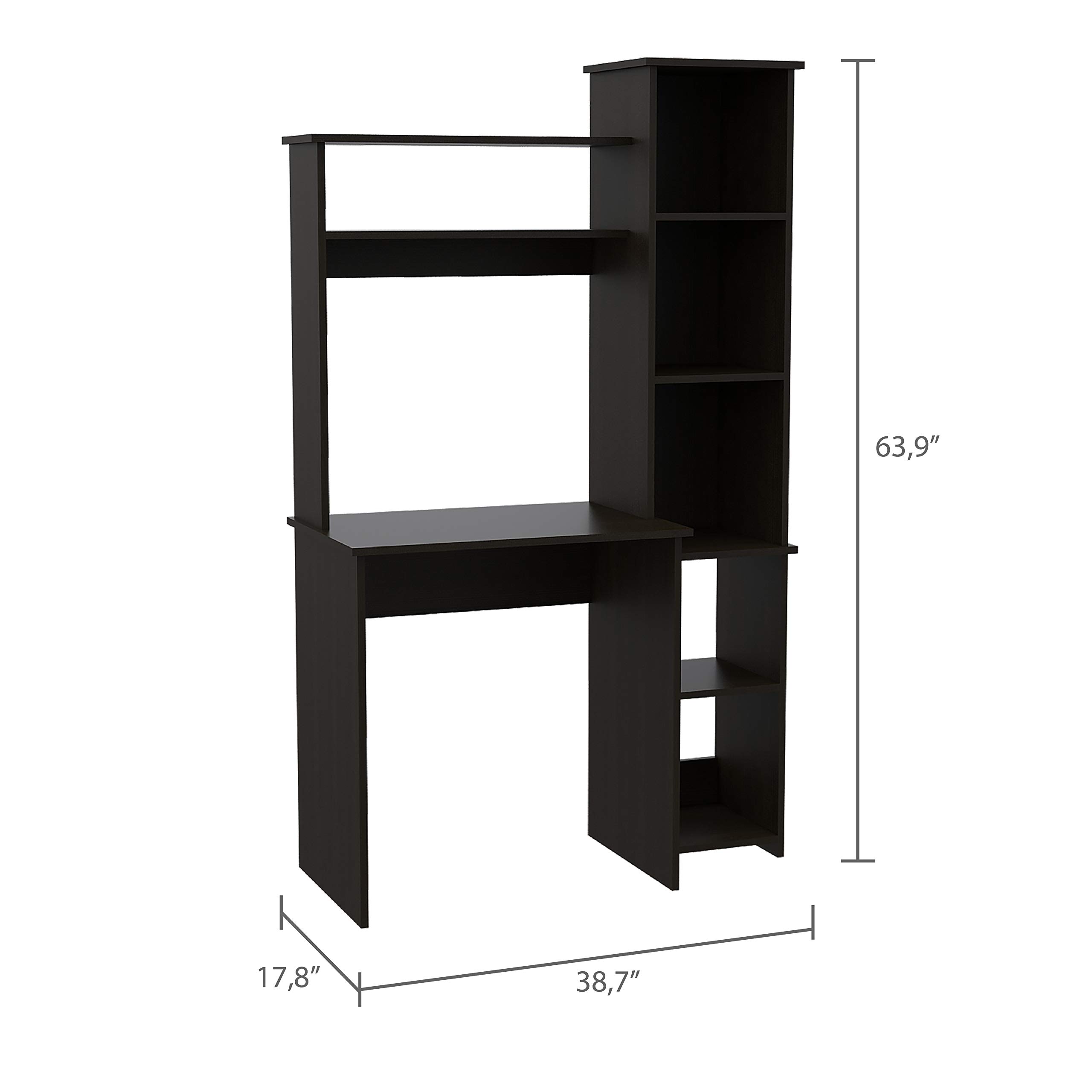 Aramis 5-Shelf Office Desk with 2 Premium Shelves, 63