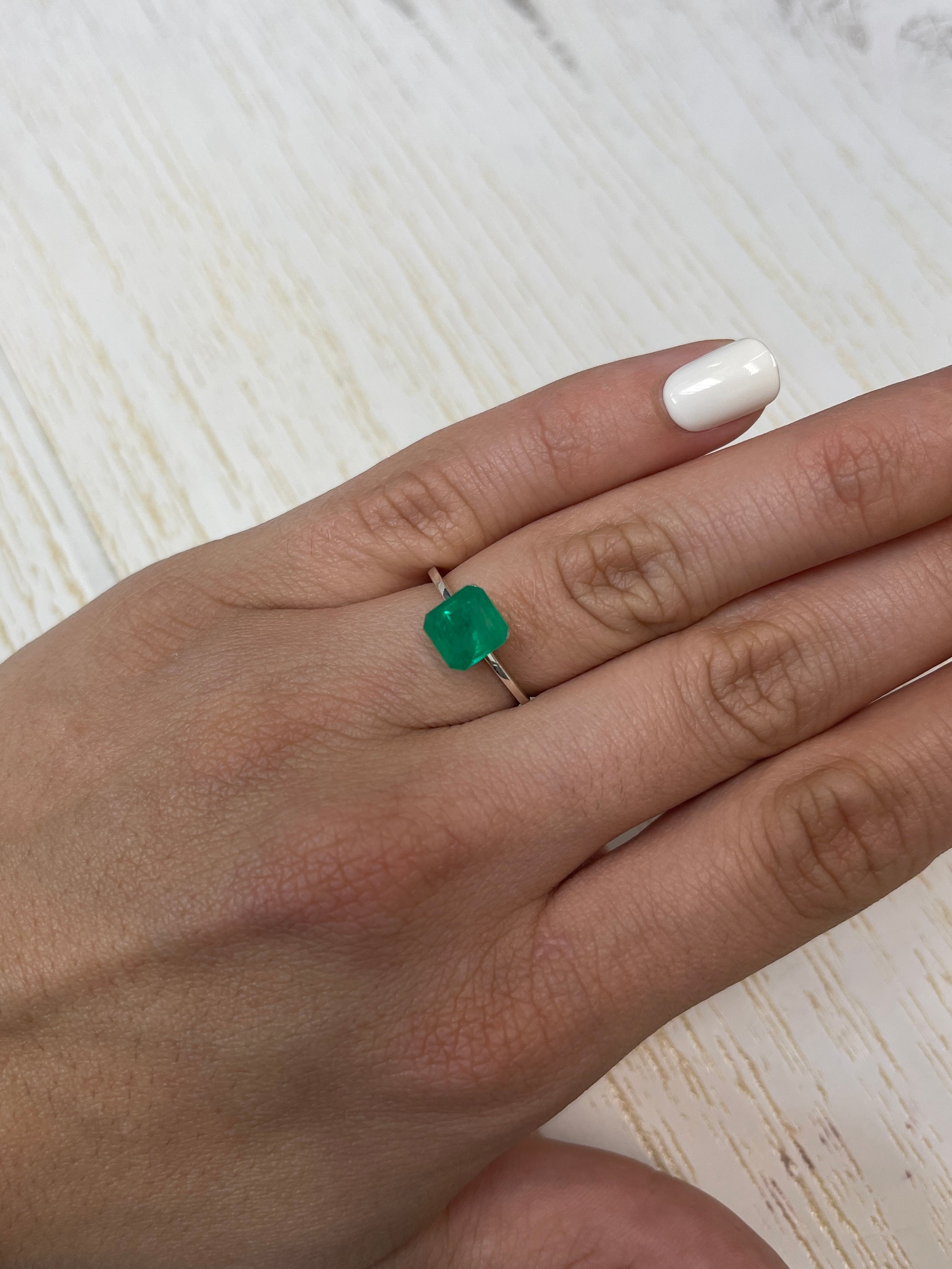 1.84 Carat 8x8mm Natural Loose Colombian Emerald Gemstone - Asscher Cut for Jewelry Making, Engagement Rings & Fine Collections