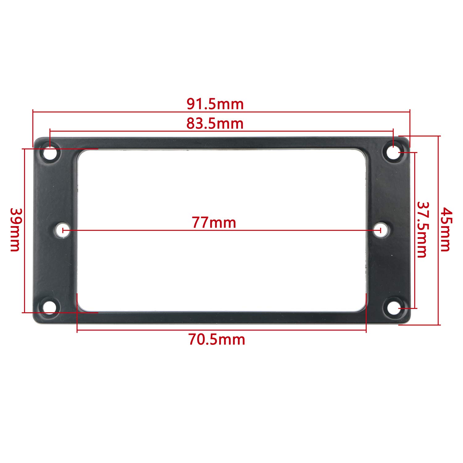 Black Metal Flat Electric Guitar Humbucker Pickup Ring - 2 Pack for Bridge Pickup | Durable Frame Mounting Ring for Enhanced Sound & Stability | Perfect for DIY Guitar Upgrades & Professional Installations