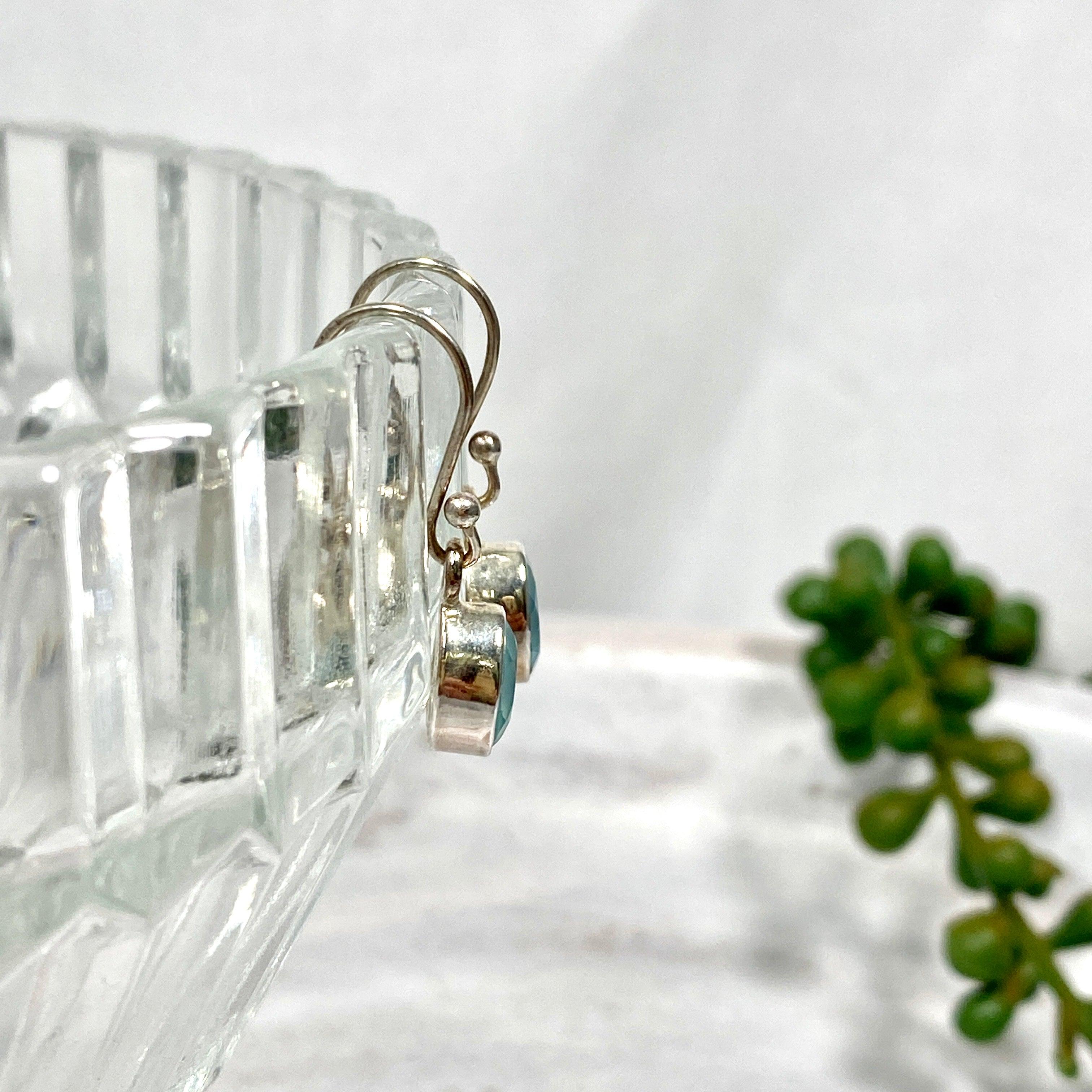 Blue Chalcedony Petite Oval Faceted Earrings R2363 BCO – Elegant Jewelry for Women, Perfect for Parties, Weddings & Daily Wear