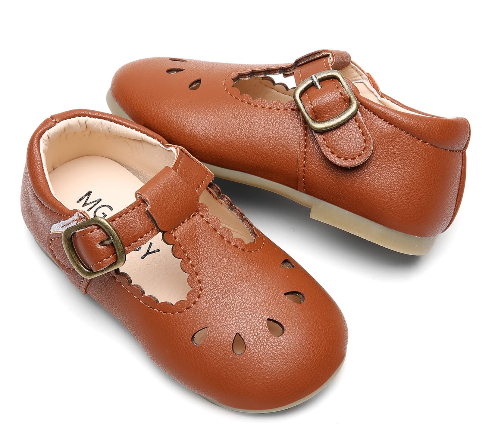 DADAWEN Girls Mary Jane Shoes - Classic School Uniform Flats for Dress Up, Church & Special Occasions | Comfortable & Stylish Toddler to Big Kid Dress Shoes