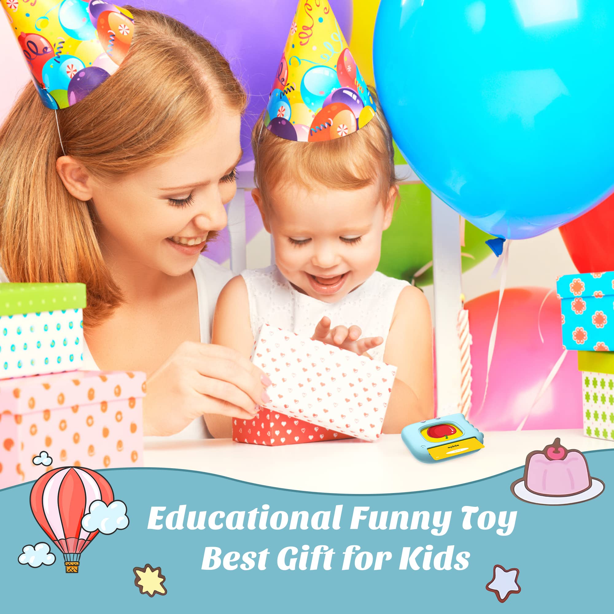 Talking Flash Cards for Toddlers 1-3 Years Old | 224 Sight Words Speech Therapy Toys | Montessori Educational Learning Toys for Boys & Girls Ages 1-5 | Autism Sensory Toys | Perfect for Home, Classroom & Travel Learning Activities