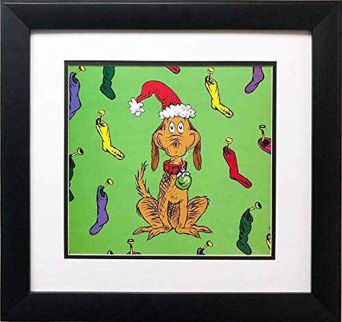 Dr. Seuss Max The Dog Framed Wall Art - 18.75 x 17.75 Inch Vintage Home Decor - Perfect for Nursery, Kids Room & Whimsical Home Office Decor