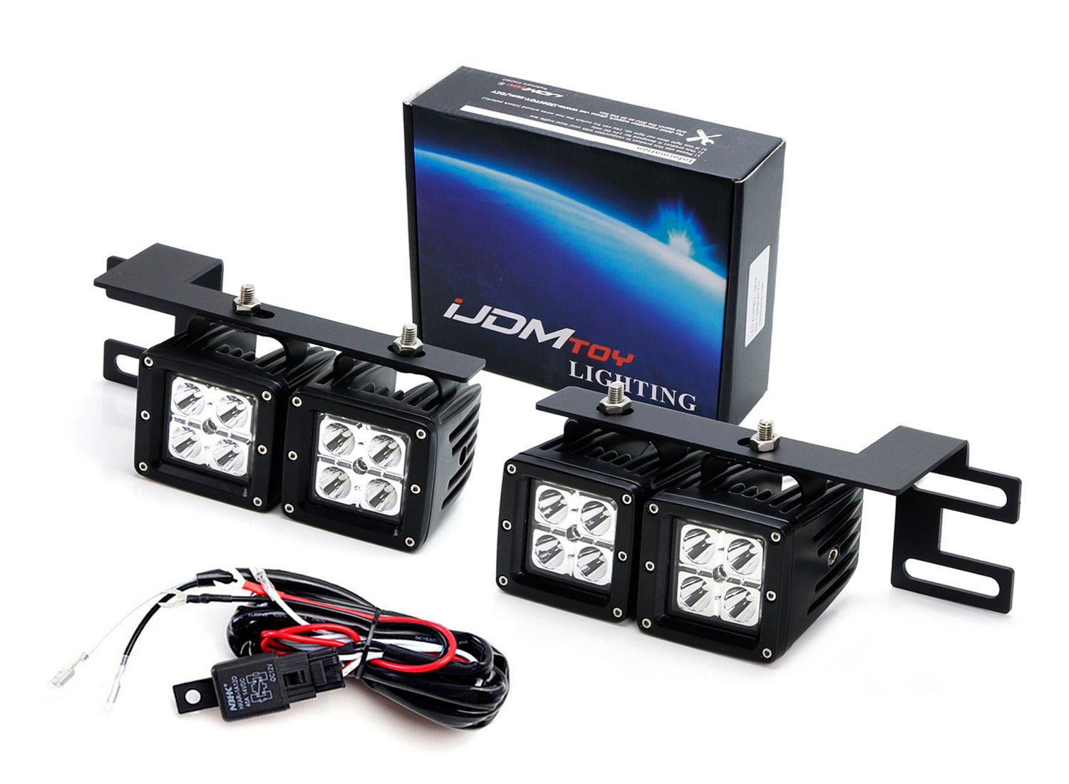 40W CREE LED Pods with Lower Bumper Mounting Bracket - Compatible with 2009-2018 Dodge RAM 2500 & 3500 - Off-Road Lighting for Trucks, Fog Lights, Trail Driving, and Nighttime Visibility