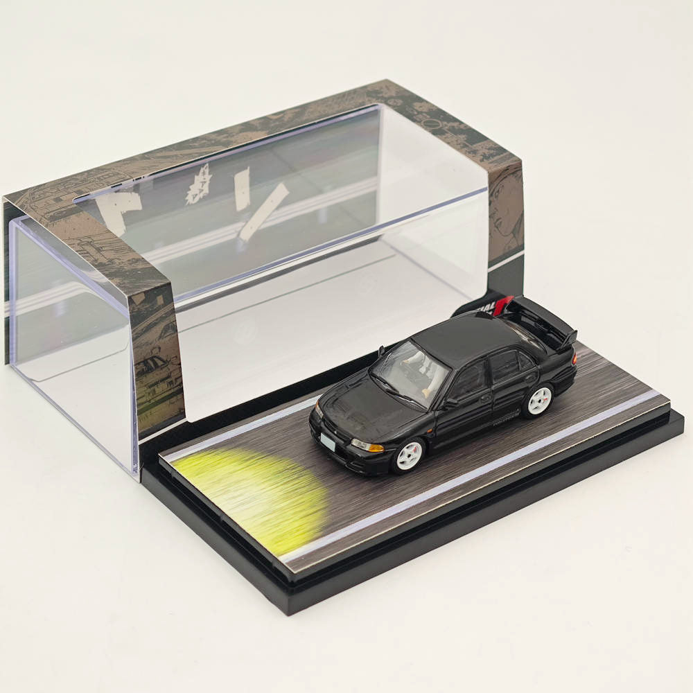 1/64 Mitsubishi Lancer RS Evolution III INITIAL D Black Diecast Model Car - Limited Edition Collectible for Anime Fans & Car Enthusiasts - Perfect for Display, Gifts, and Anime-Themed Collections