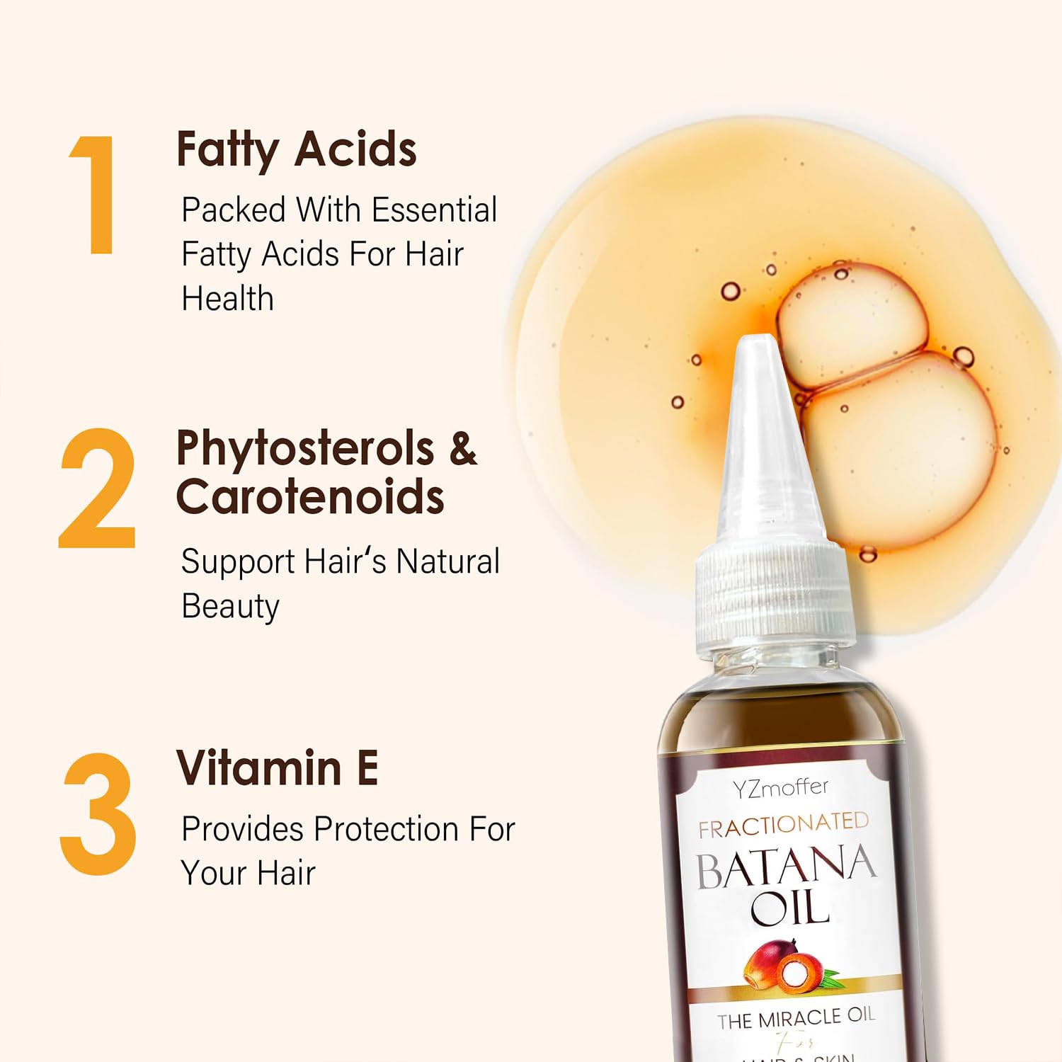 Organic Batana Oil for Hair Growth & Thickening - Natural Hair Oil with Vitamins for Fuller, Healthier Hair - Perfect for Dry, Damaged Hair & Scalp Care